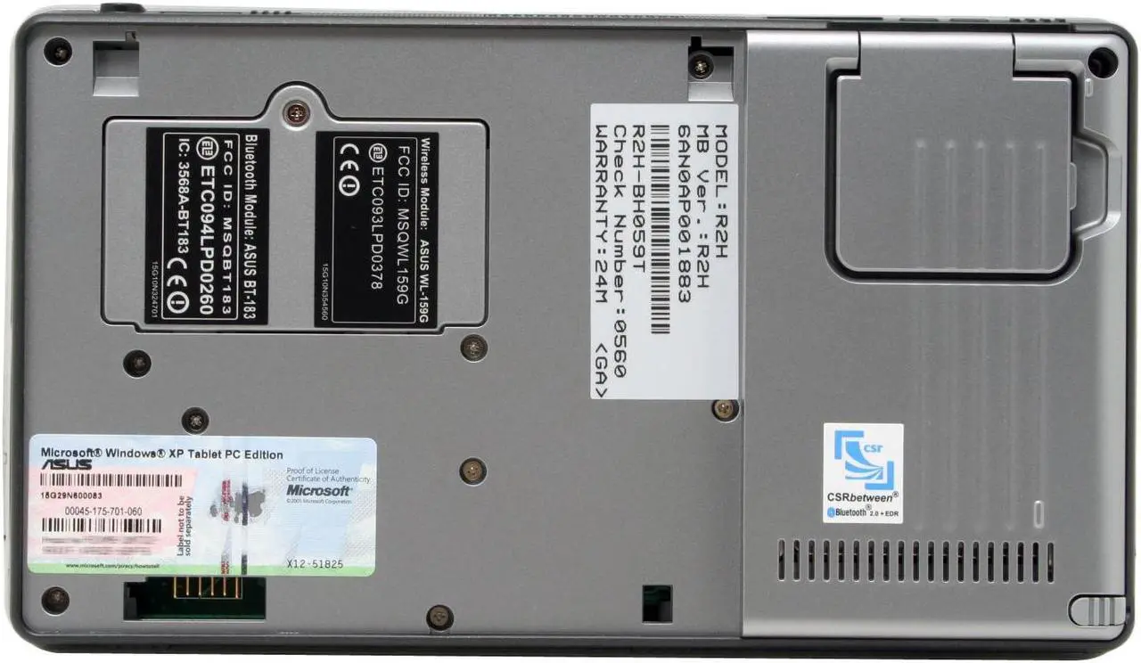 Alt view image 10 of 18 - ASUS R2H-BH059T 768MB Memory 7.0" 800 x 480 Ultra-Mobile PC Windows XP Tablet PC Edition