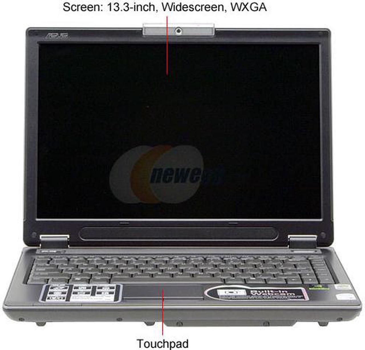 Alt view image 3 of 19 - ASUS Laptop W7 Series Intel Core 2 Duo T5500 1GB Memory 100GB HDD NVIDIA GeForce Go 7400 13.3" Windows XP Professional W7J-3P076P