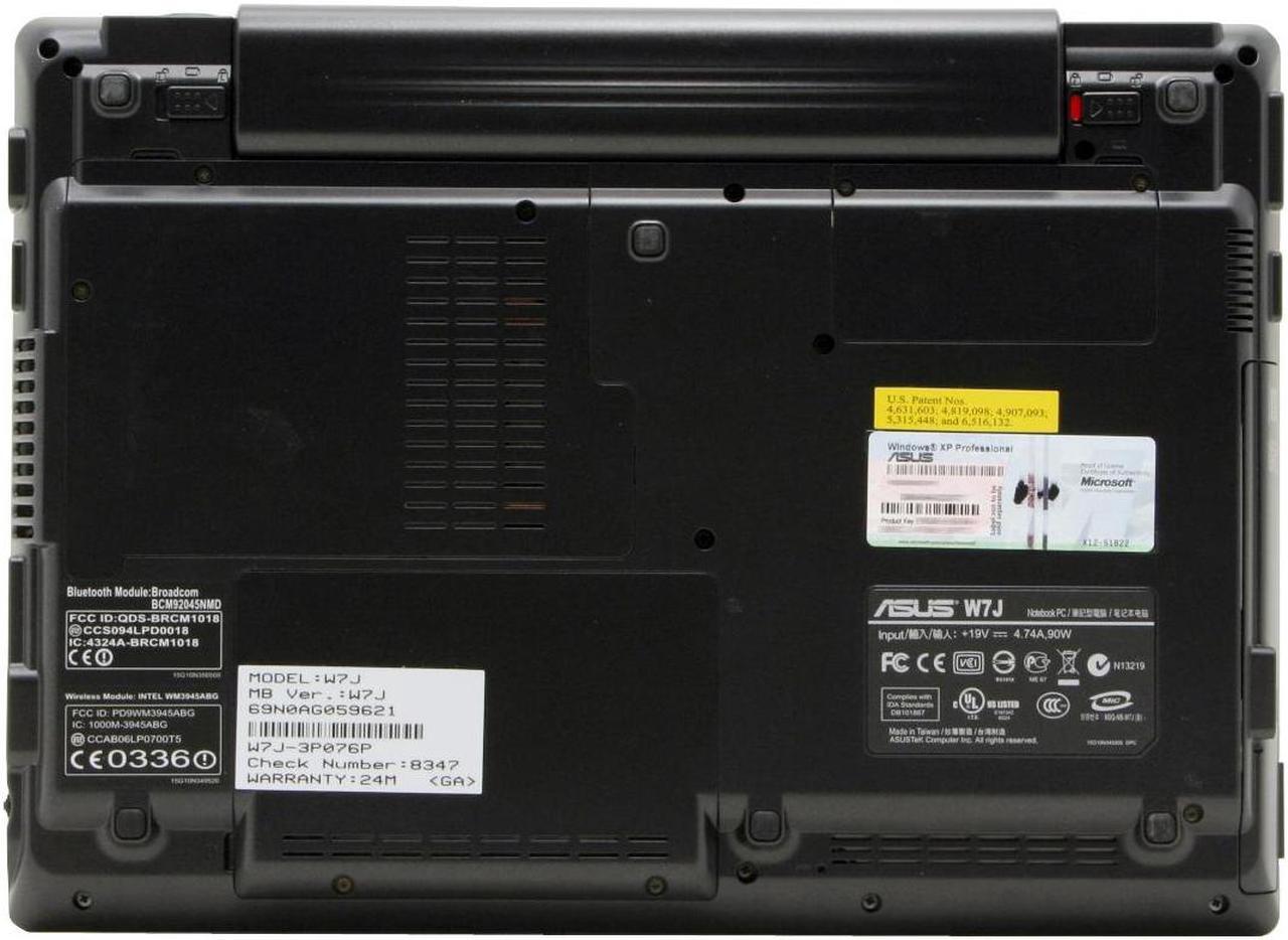 Alt view image 10 of 19 - ASUS Laptop W7 Series Intel Core 2 Duo T5500 1GB Memory 100GB HDD NVIDIA GeForce Go 7400 13.3" Windows XP Professional W7J-3P076P