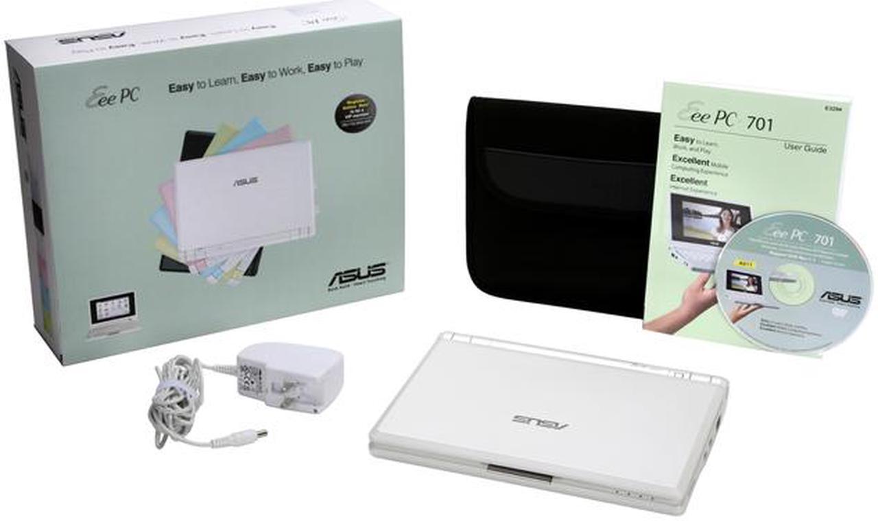 Alt view image 15 of 15 - ASUS Eee PC 4G - Pearl White Intel Celeron M 353 7" 512MB Memory 4GB SSD NetBook