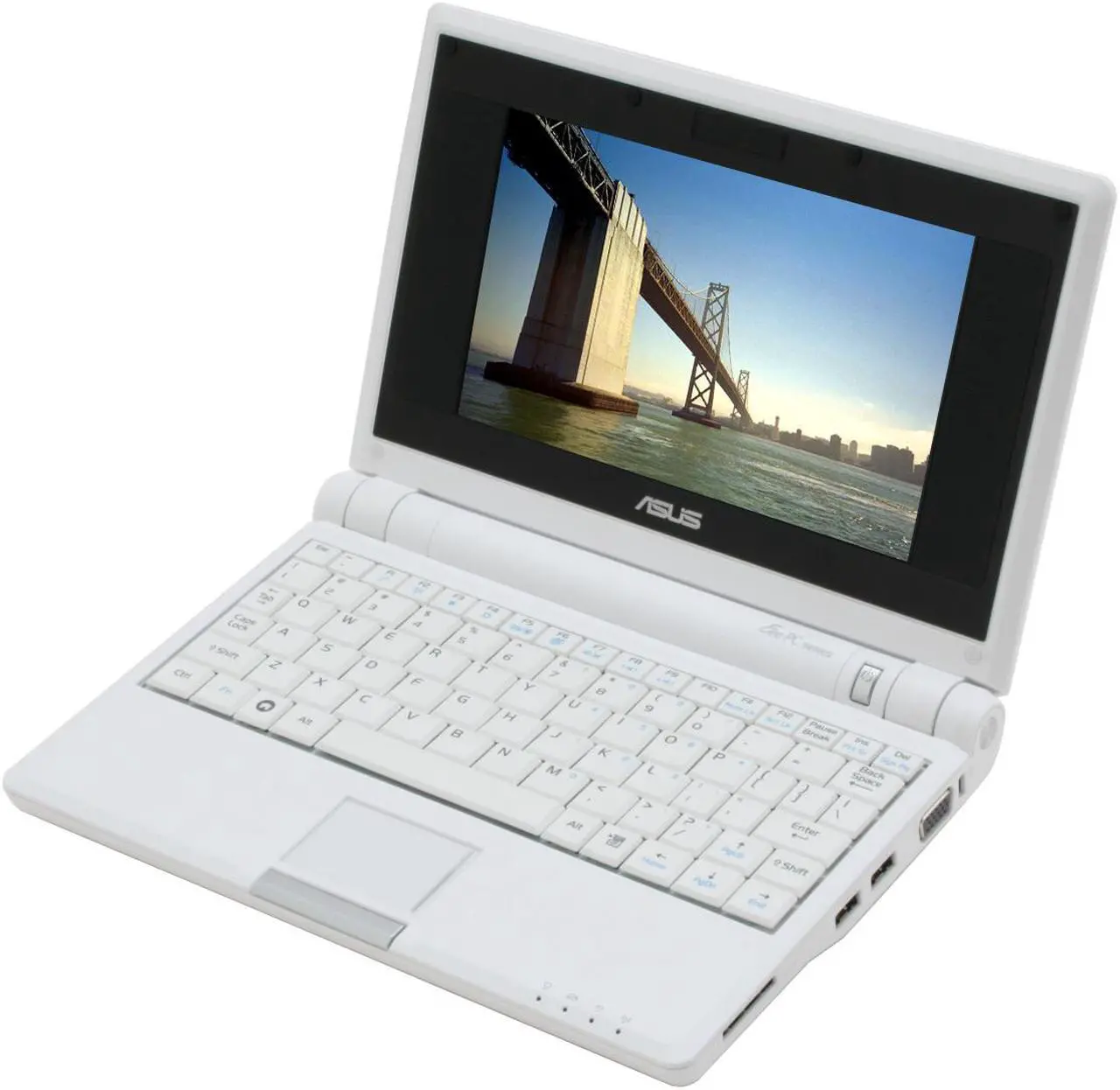 Alt view image 2 of 17 - ASUS Eee PC 4G Surf - Pure White Intel Mobile CPU 7" WVGA 512MB Memory 4GB SSD NetBook
