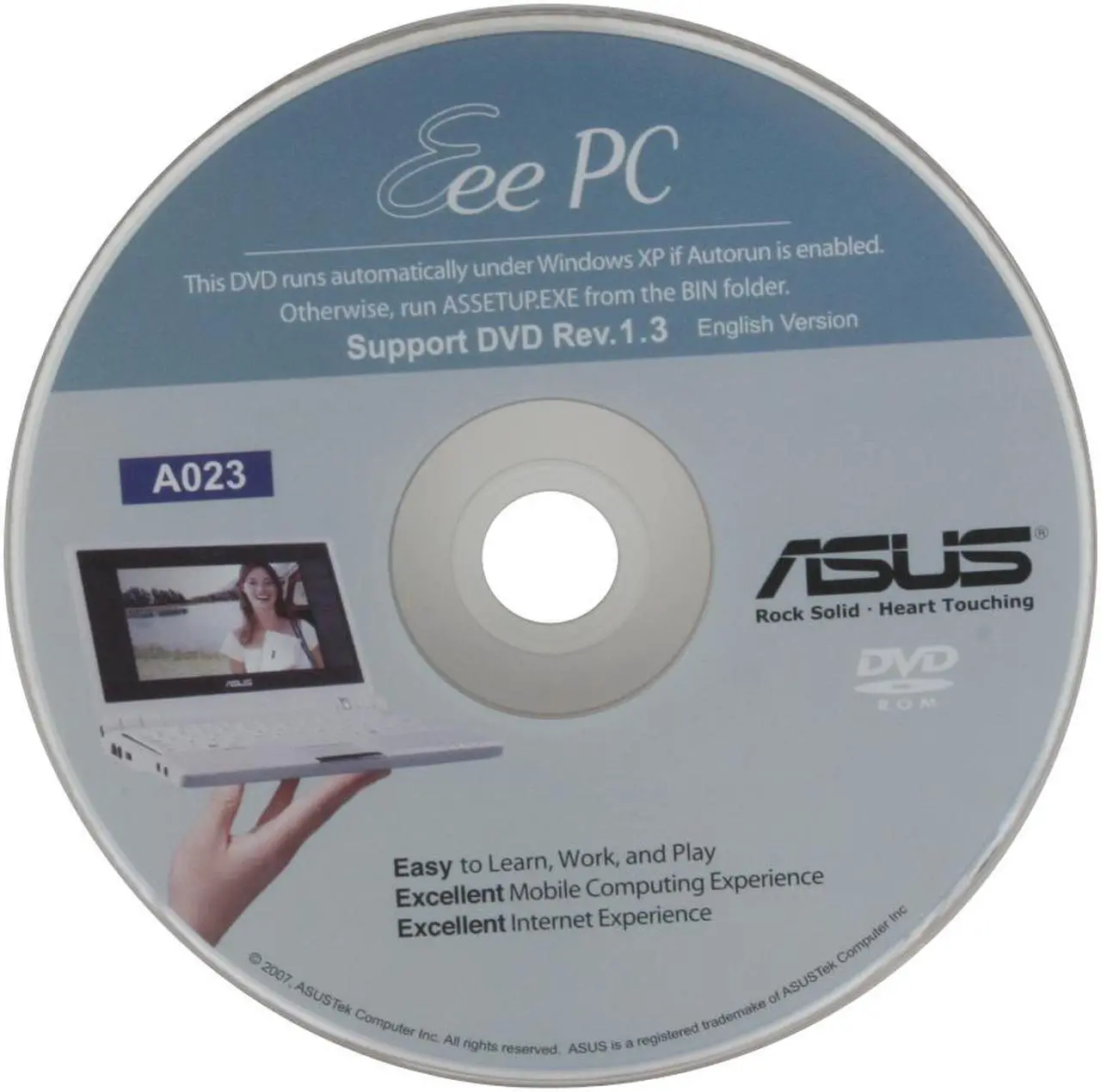 Alt view image 15 of 17 - ASUS Eee PC 4G Surf - Pure White Intel Mobile CPU 7" WVGA 512MB Memory 4GB SSD NetBook