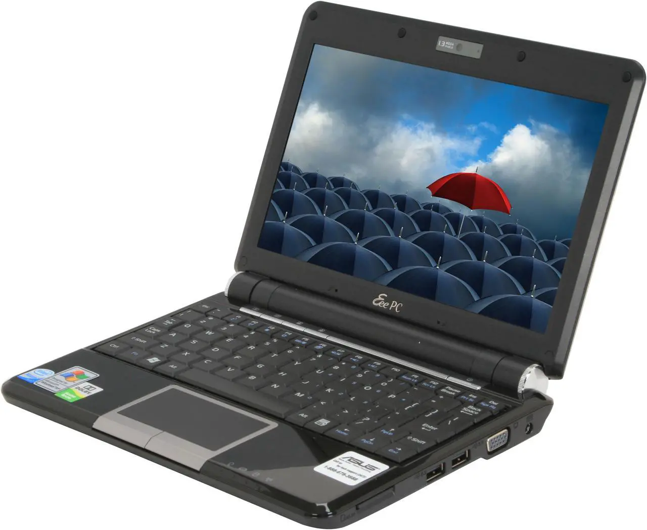 Alt view image 2 of 17 - ASUS Eee PC 901 XP - Galaxy Black NetBook Intel Atom 8.9" Wide SVGA 1GB Memory 12GB SSD Integrated Graphics