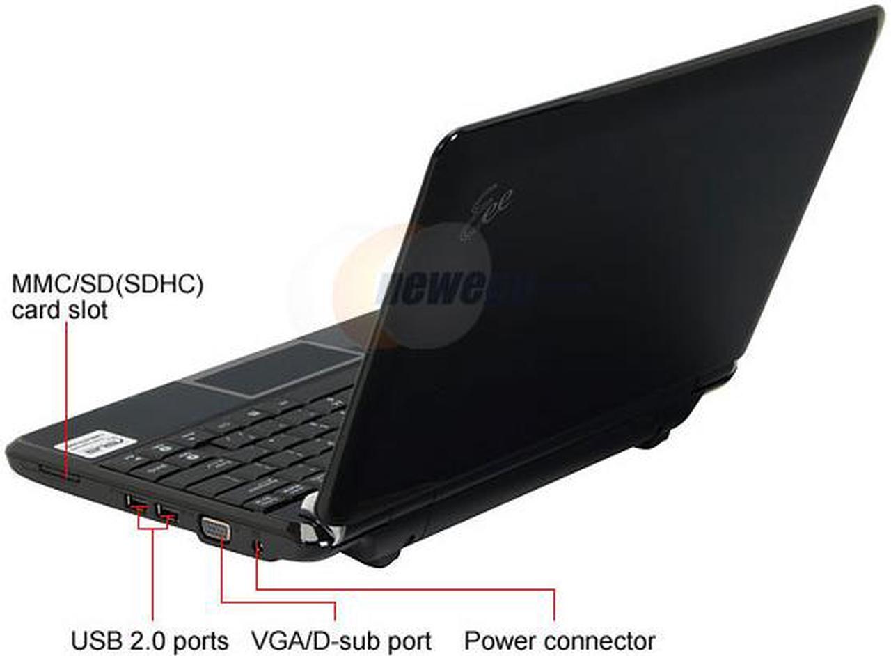 Alt view image 3 of 18 - ASUS Eee PC Eee PC 1000H 80G Fine Ebony Intel Atom 10.0" WSVGA 1GB Memory 80GB HDD NetBook