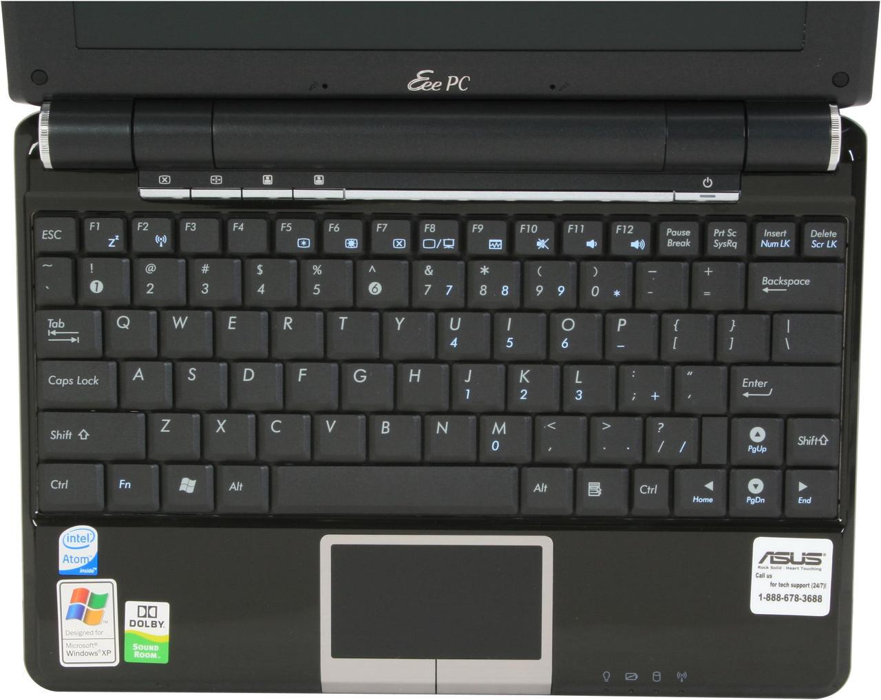 Alt view image 14 of 18 - ASUS Eee PC Eee PC 1000H 80G Fine Ebony Intel Atom 10.0" WSVGA 1GB Memory 80GB HDD NetBook