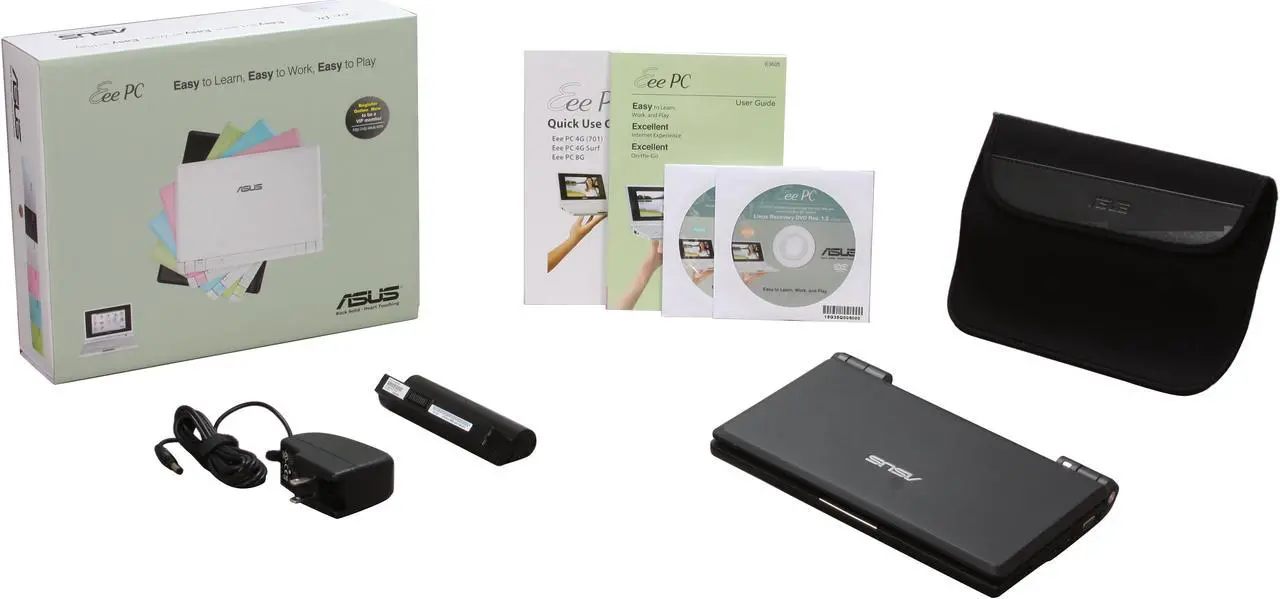 Alt view image 12 of 12 - ASUS Eee PC EeePC4G-BK029 Black Intel Mobile CPU 7" WVGA 512MB Memory 4GB SSD Netbook