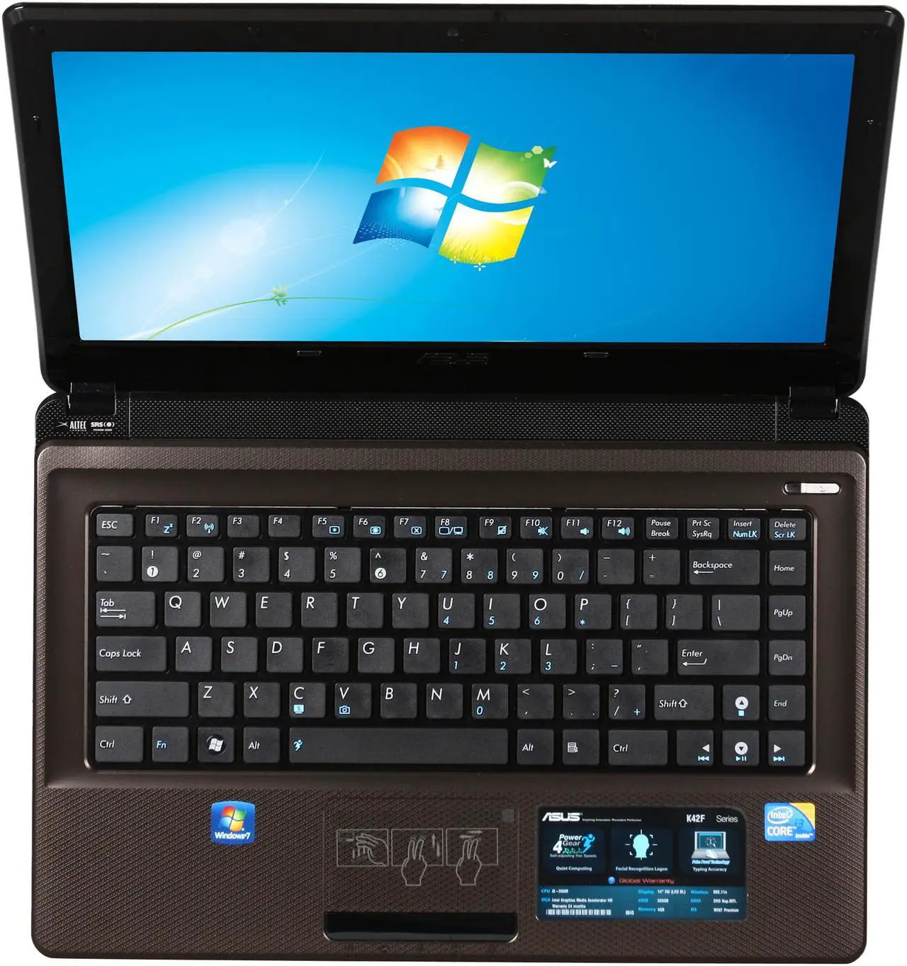 Alt view image 6 of 8 - ASUS Laptop K42 Series Intel Core i3-350M 4GB Memory 320GB HDD Intel GMA HD 14.0" Windows 7 Home Premium 64-bit K42F-A1