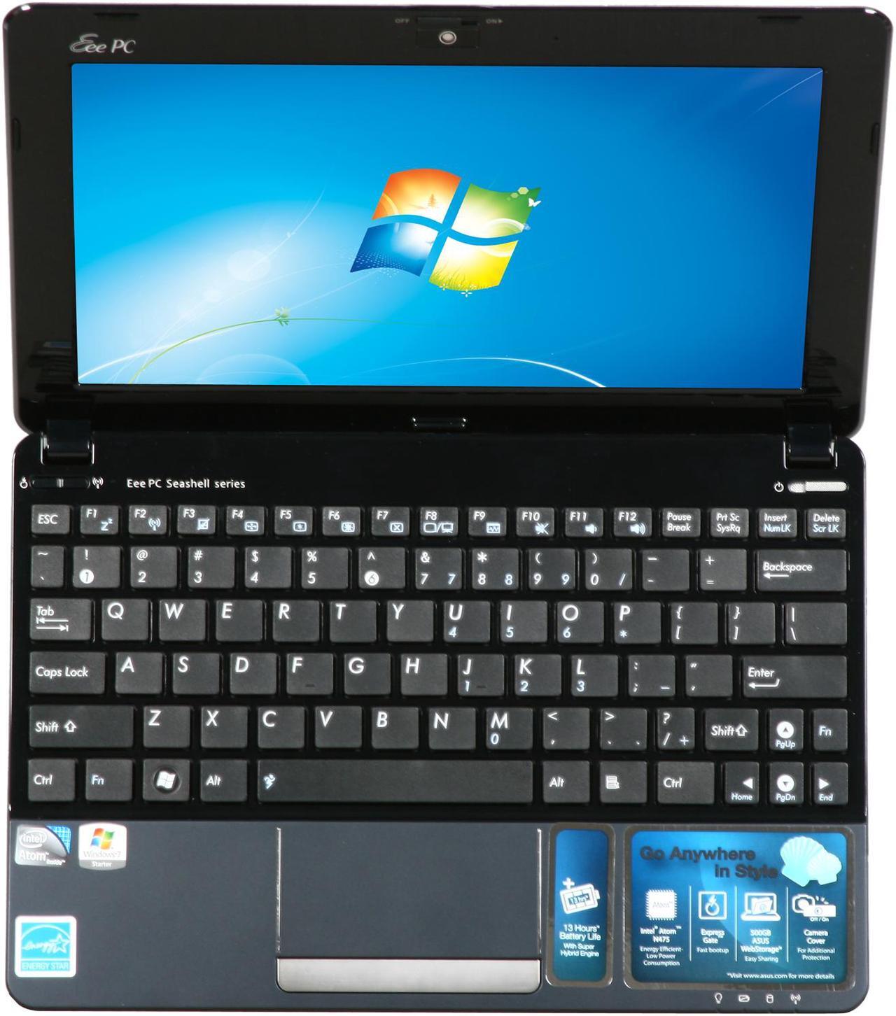 Alt view image 6 of 8 - ASUS Eee PC 1015PED-PU17-BK Black Intel Atom N475(1.83 GHz) 10.1" WSVGA 1GB Memory 250GB HDD Netbook