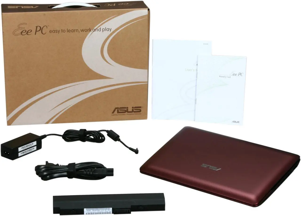 Alt view image 7 of 7 - ASUS Eee PC 1015PED-PU17-RD Red Intel Atom N475(1.83 GHz) 10.1" WSVGA 1GB Memory 250GB HDD Netbook