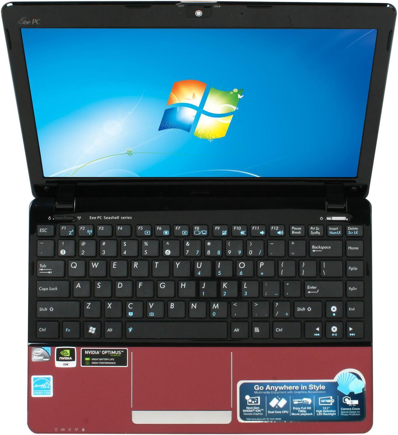 Alt view image 4 of 6 - ASUS Eee PC 1215N-PU17-RD Red Intel Atom D525(1.80GHz) Dual Core 12.1" WXGA 2GB Memory 250GB HDD NetBook