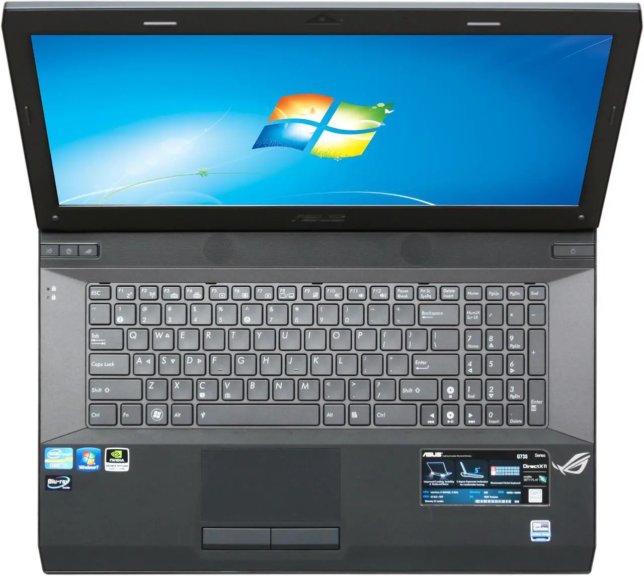 Alt view image 6 of 8 - ASUS Laptop G Series Intel Core i7-2630QM 8GB Memory 1TB HDD NVIDIA GeForce GTX 460M 17.3" Windows 7 Home Premium 64-bit G73SW-A1