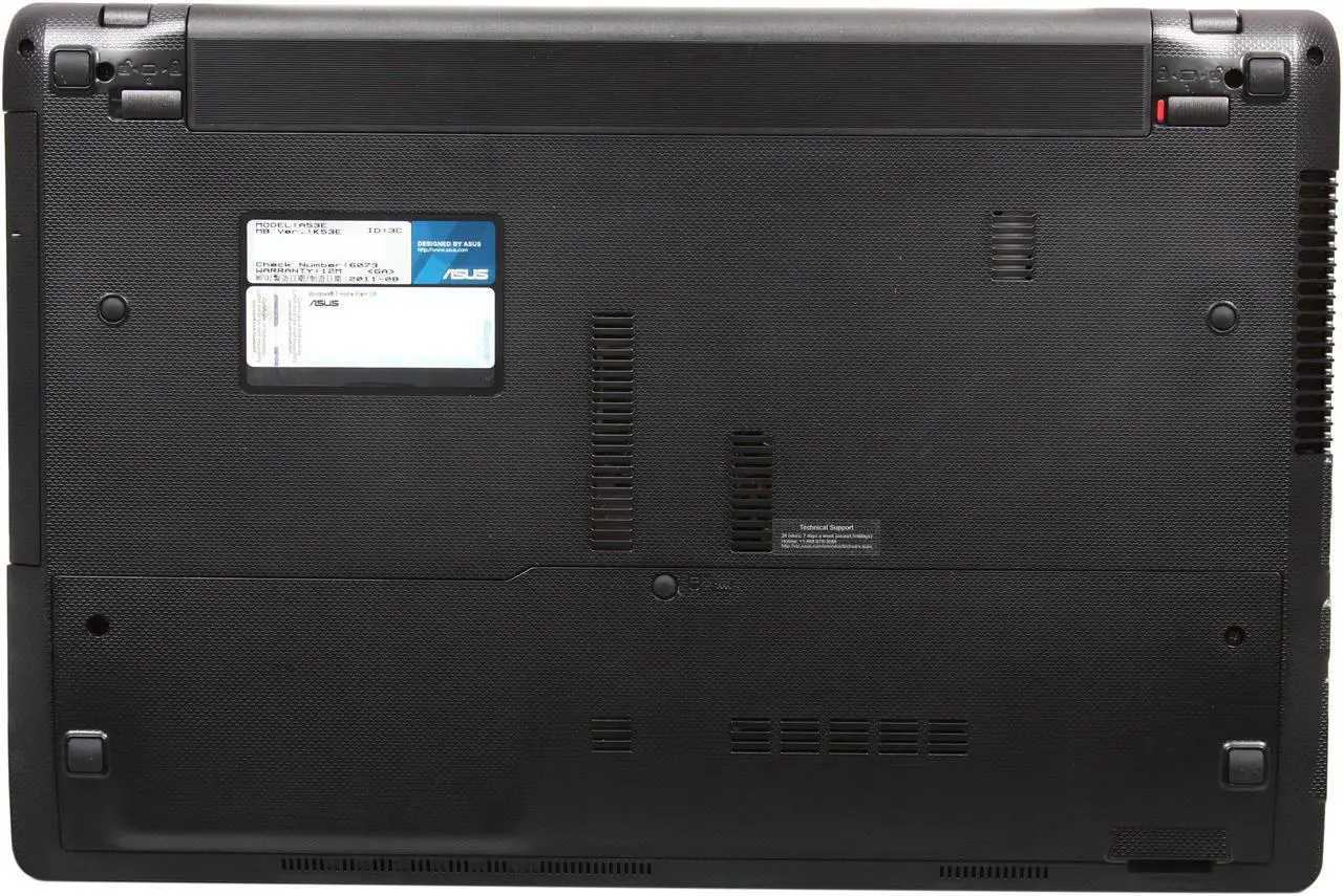 Alt view image 7 of 8 - ASUS Laptop Intel Pentium B950 4GB Memory 320GB HDD Intel HD Graphics 15.6" Windows 7 Home Premium 64-Bit A53E-EH91