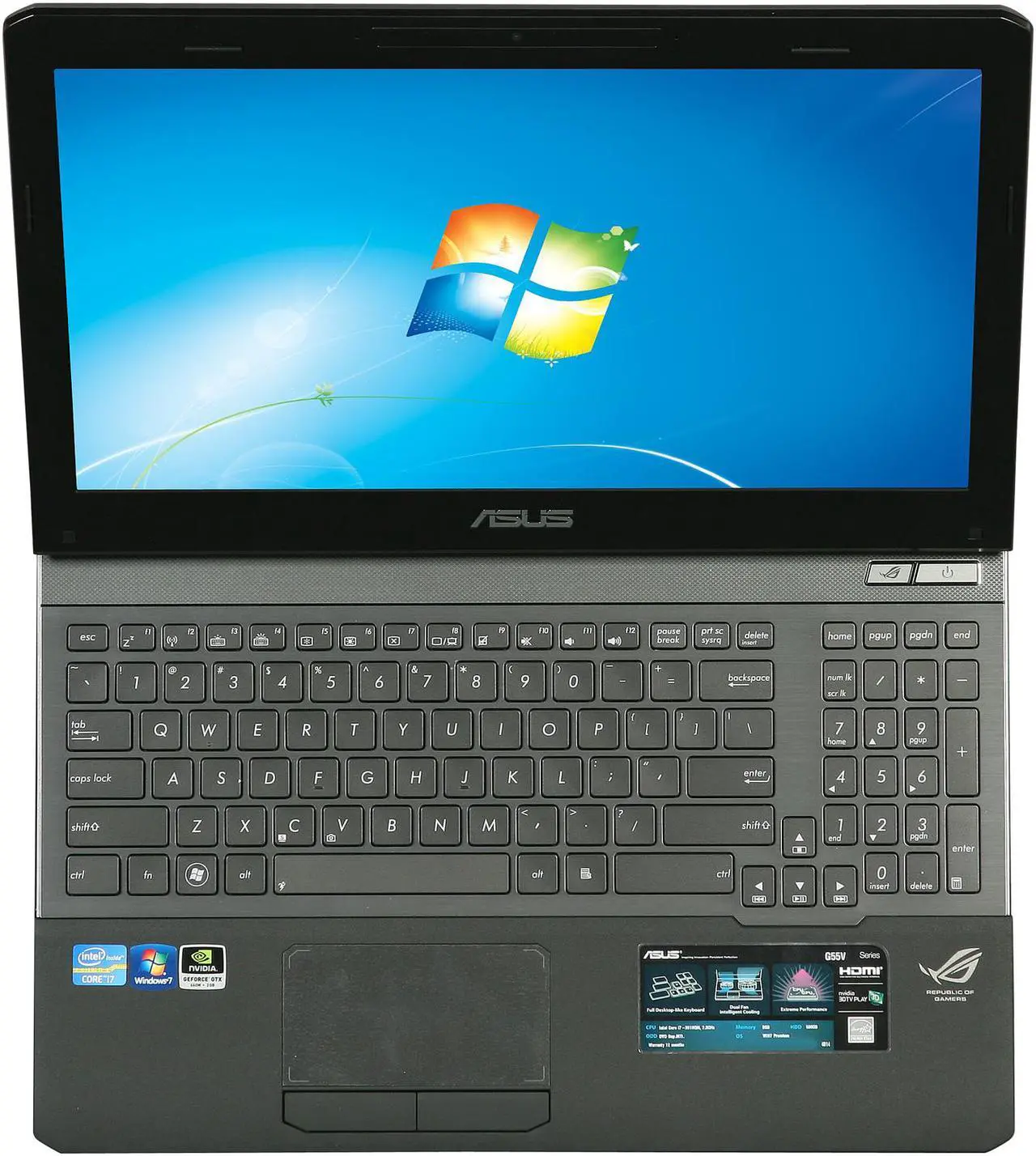 Alt view image 6 of 8 - ASUS Laptop Intel Core i7-3610QM 8GB Memory 500GB HDD NVIDIA GeForce GTX 660M 15.6" Windows 7 Home Premium 64-Bit G55VW-ES71