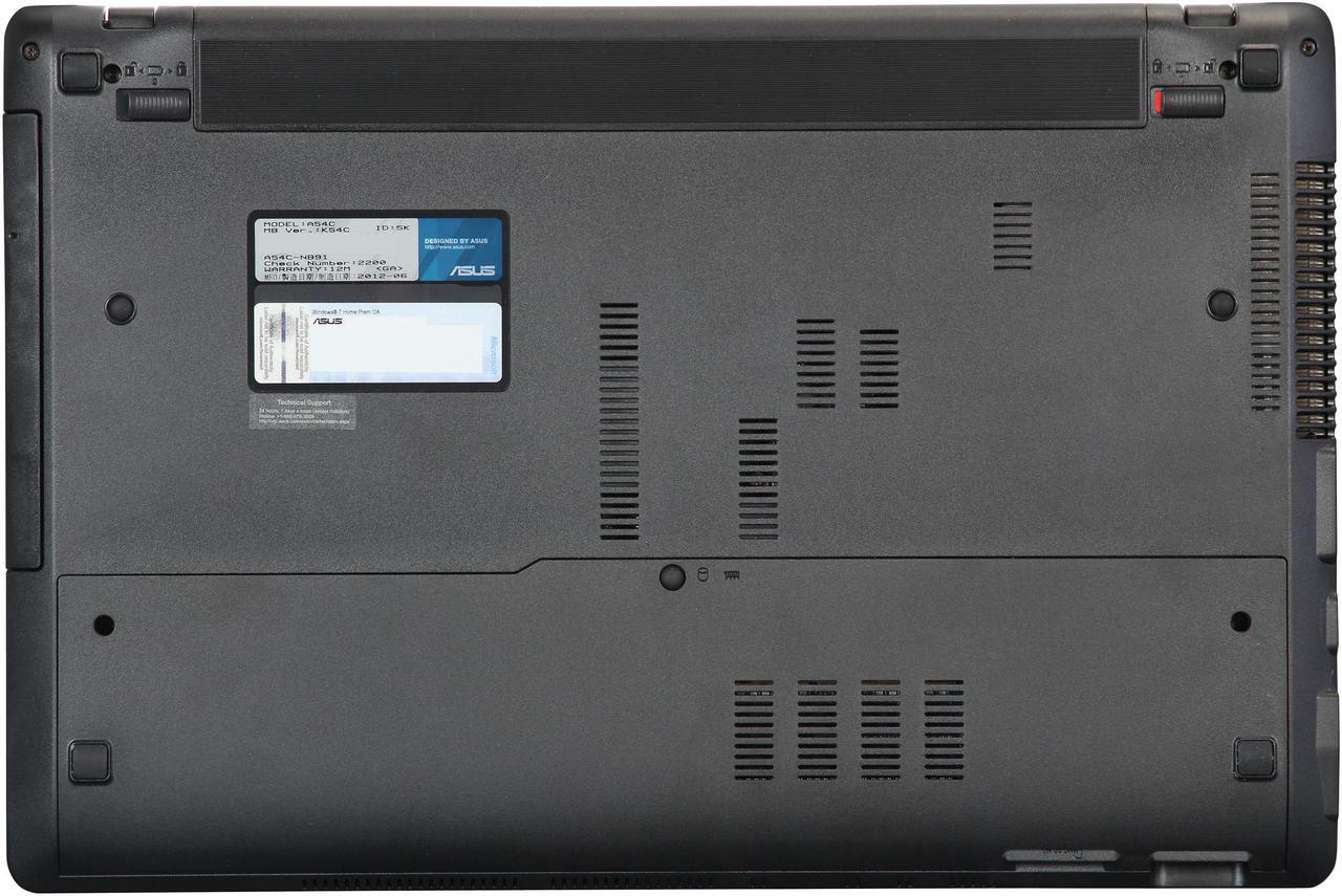 Alt view image 7 of 8 - ASUS Laptop A54 Series Intel Pentium B970 6GB Memory 320GB HDD Intel HD Graphics 15.6" Windows 7 Home Premium 64-Bit A54C-NB91