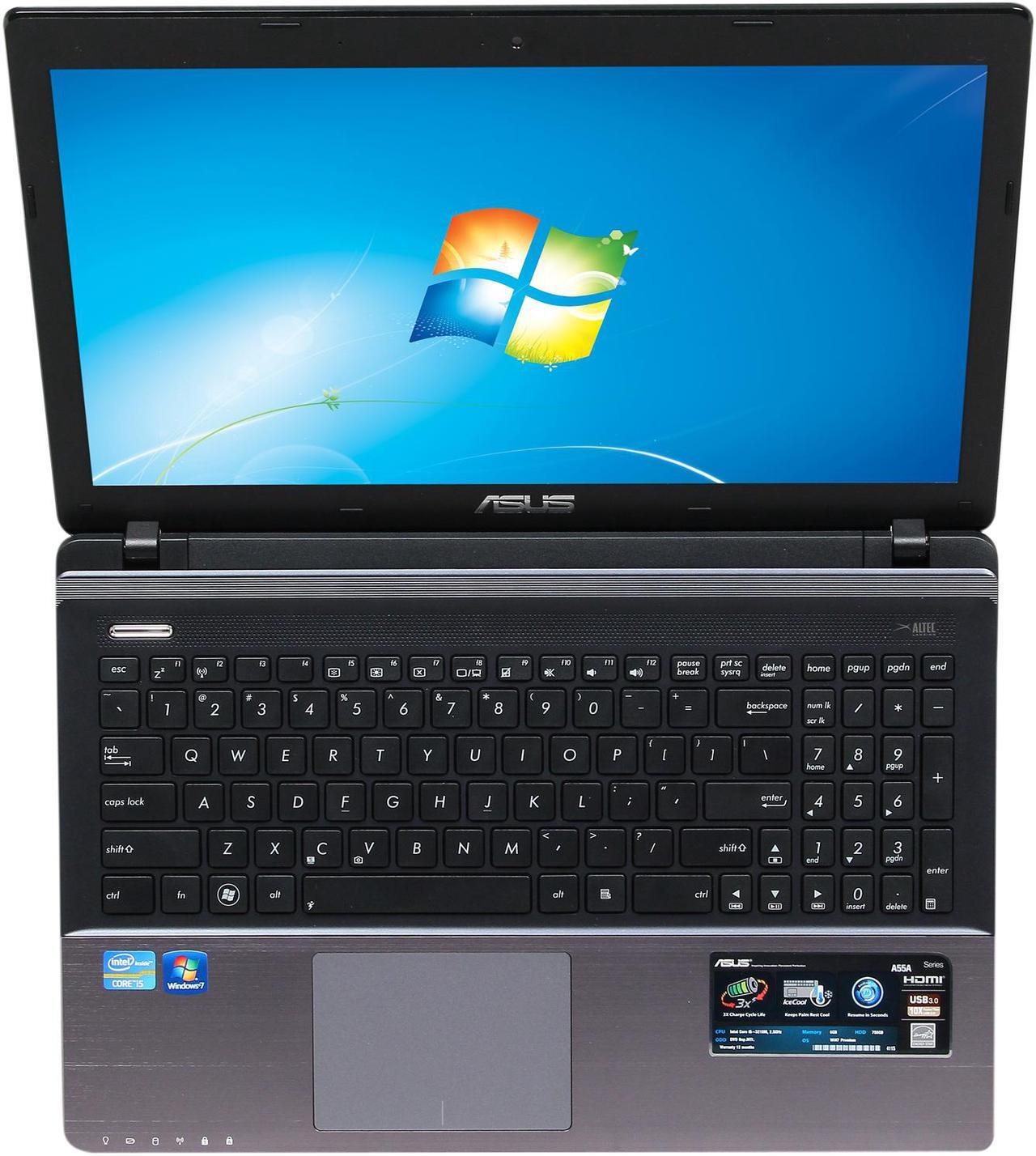 Alt view image 6 of 8 - ASUS Laptop A55 Series Intel Core i5-3210M 6GB Memory 750GB HDD Intel HD Graphics 4000 15.6" Windows 7 Home Premium 64-Bit A55A-NB51