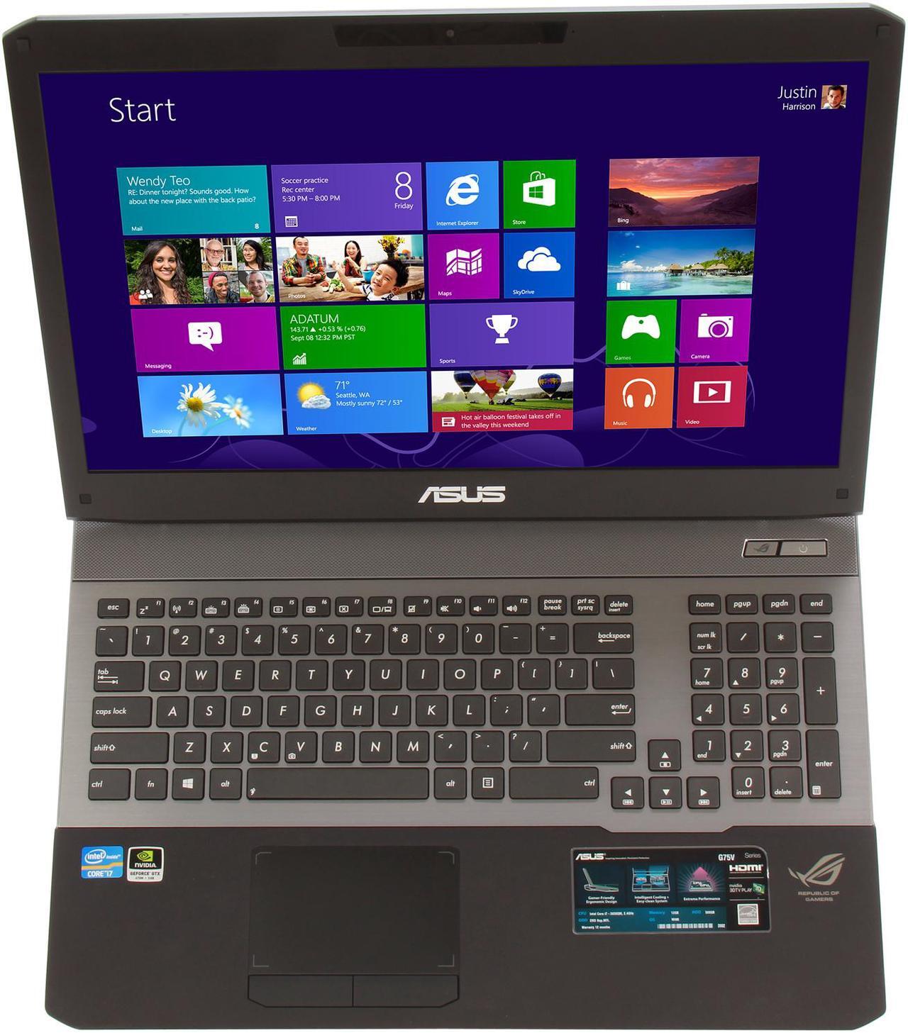 Alt view image 6 of 8 - ASUS - 17.3" NVIDIA GeForce GTX 670M - Intel Core i7-3630QM  - 12GB Memory - - Windows 8 - Gaming Laptop - (G75VW-NH71 )