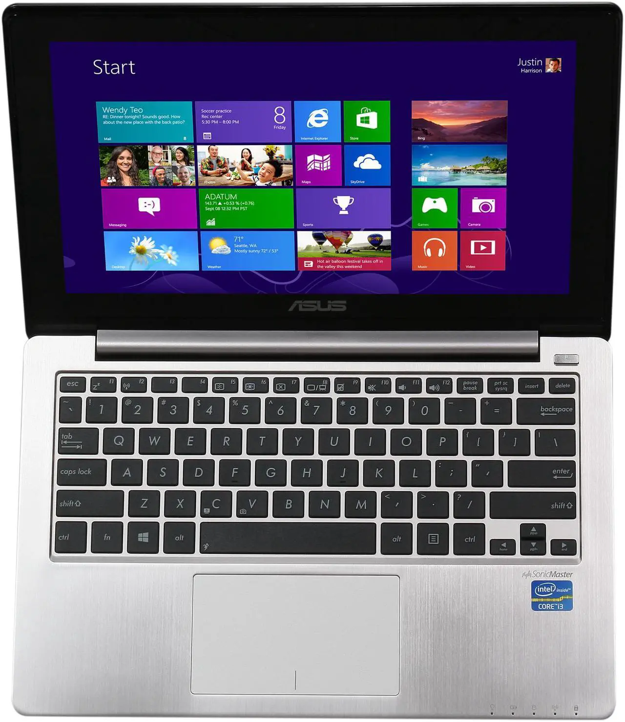 Alt view image 6 of 8 - ASUS VivoBook X202E-DH31T 11.6" Touchscreen Notebook Intel Core i3 3217U 4GB 500 GB HDD Intel HD Graphics 4000