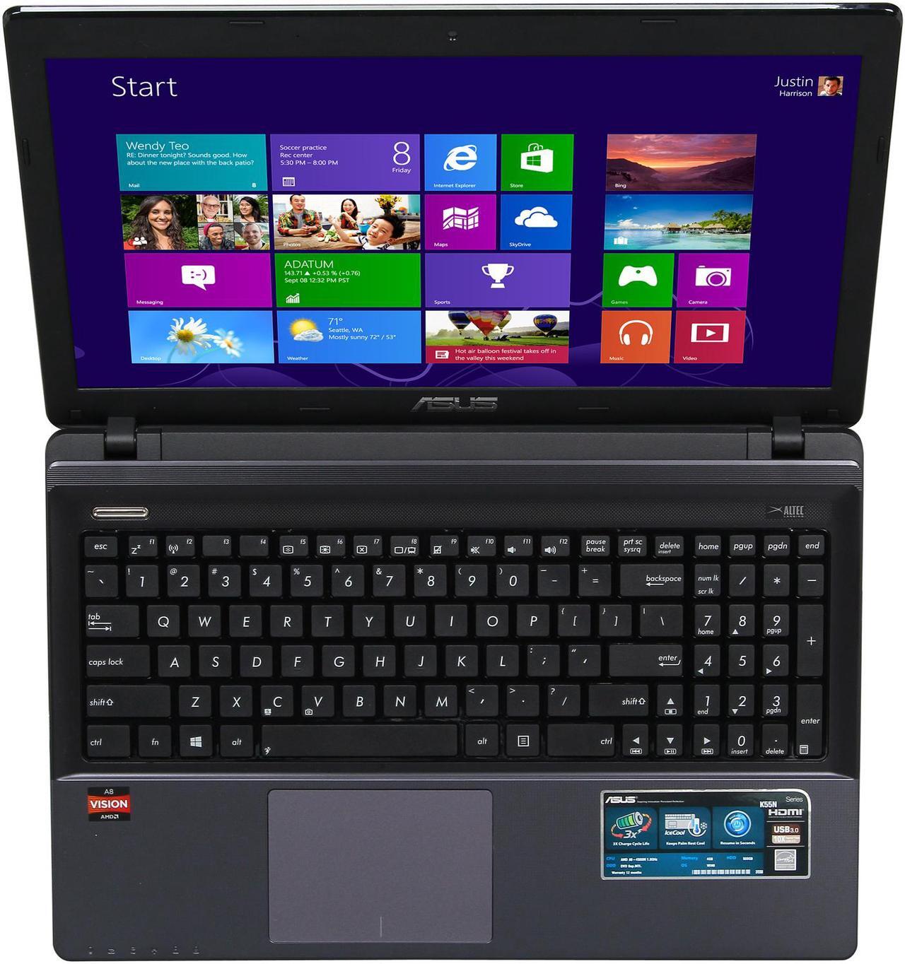 Alt view image 4 of 6 - ASUS Laptop AMD A8-4500M 4GB Memory 500GB HDD AMD Radeon HD 7640G 15.6" Windows 8 64-Bit K55N-DS81