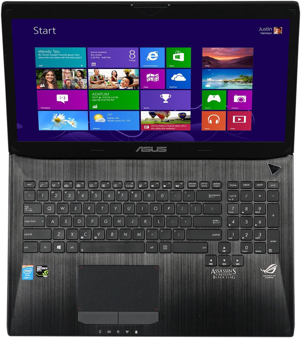Alt view image 7 of 8 - ASUS ROG G750JH 17.3" Gaming Laptop with Intel Core i7-4700HQ 2.40 Ghz (3.40Ghz Turbo), 24 GB DDR3 Memory, 1 TB HDD + 256 GB SSD, GeForce GTX 780M,Blu-Ray DVD Combo, HD Webcam, Bluetooth 4.0, Windows