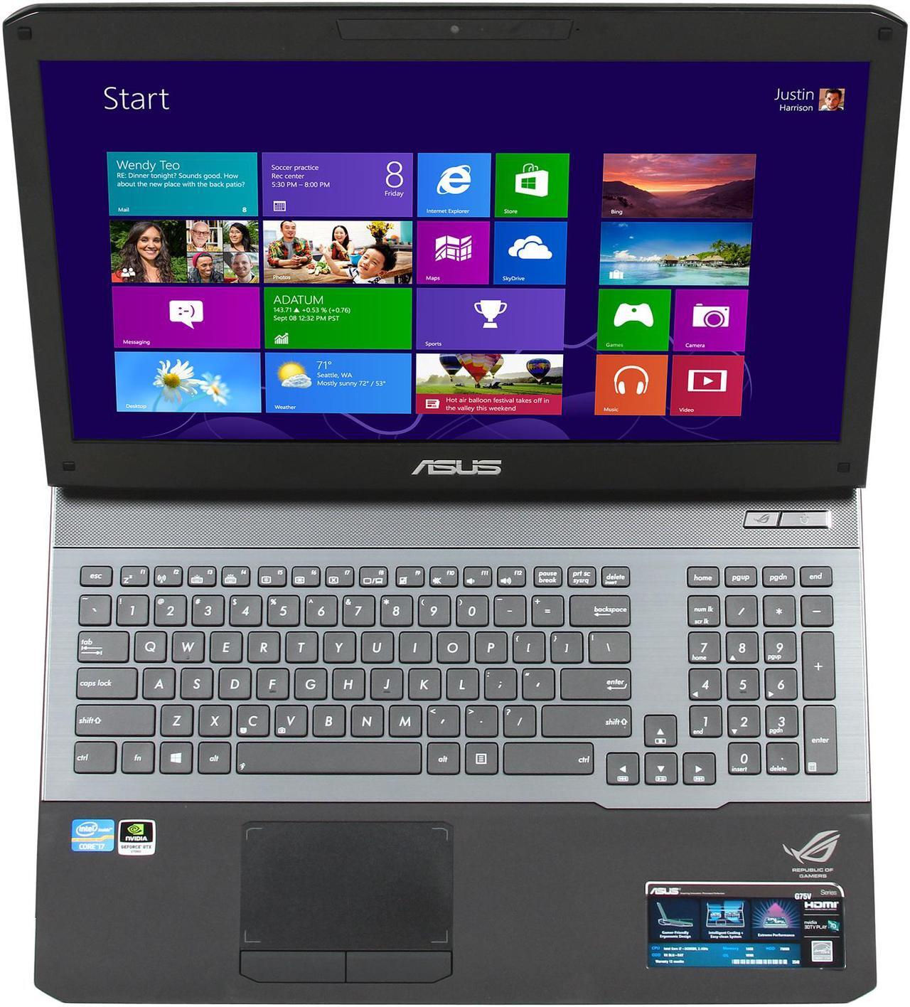 Alt view image 6 of 8 - ASUS Laptop Intel Core i7-3630QM 16GB Memory 750GB HDD NVIDIA GeForce GTX 670MX 17.3" G75VX-TS72