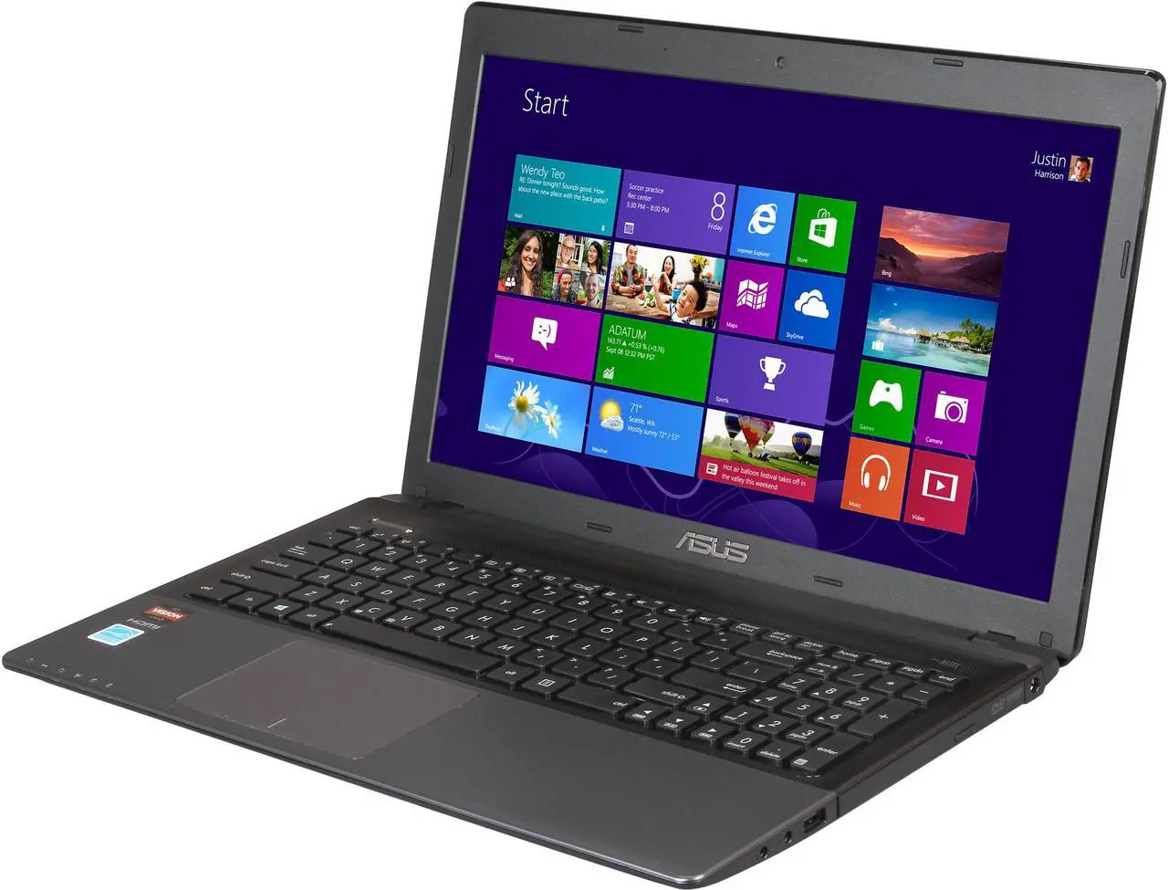 Main image of ASUS Laptop AMD A8-4500M 4GB Memory 500GB HDD AMD Radeon HD 7640G 15.6" Windows 8 64-bit K55N-SA80403V
