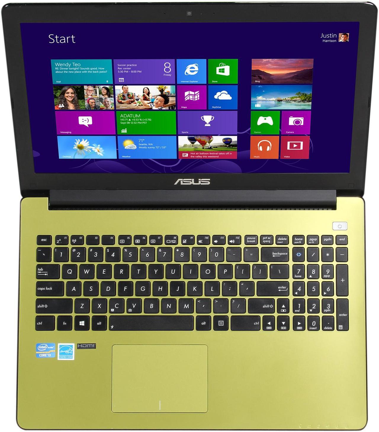 Alt view image 6 of 8 - Asus X502CA 15" Notebook with Intel Core i3-3217U 1.80Ghz, 4GB DDR3 Memory, 500GB HDD, HD Webcam, HDMI Out, Premium Sound, Windows 8, Lime Green Color