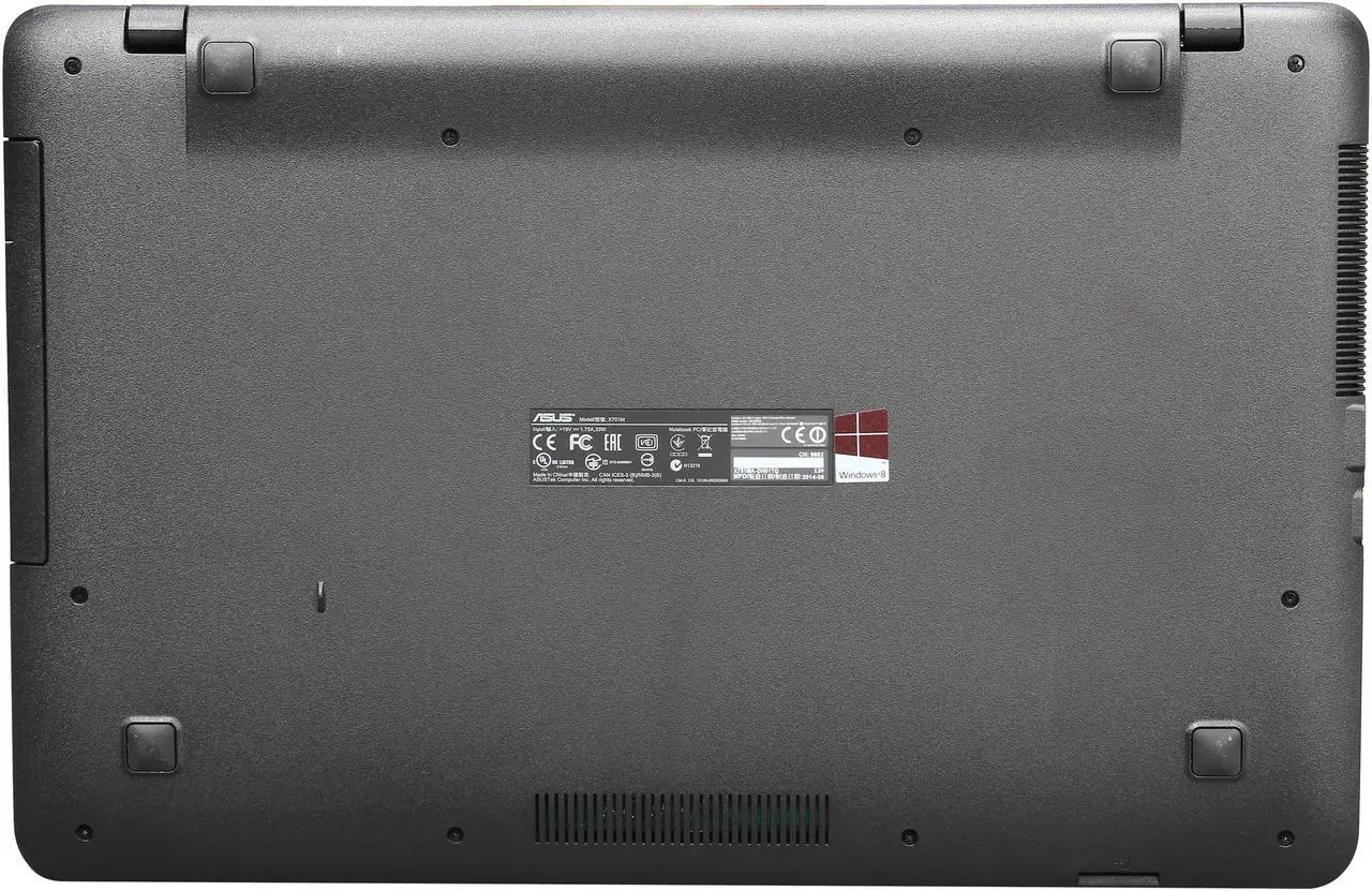 Alt view image 7 of 8 - ASUS Laptop Intel Celeron N2930 8GB Memory 1TB HDD Intel HD Graphics 17.3" Touch Screen Windows 8.1 64-bit X751MA-DH01TQ