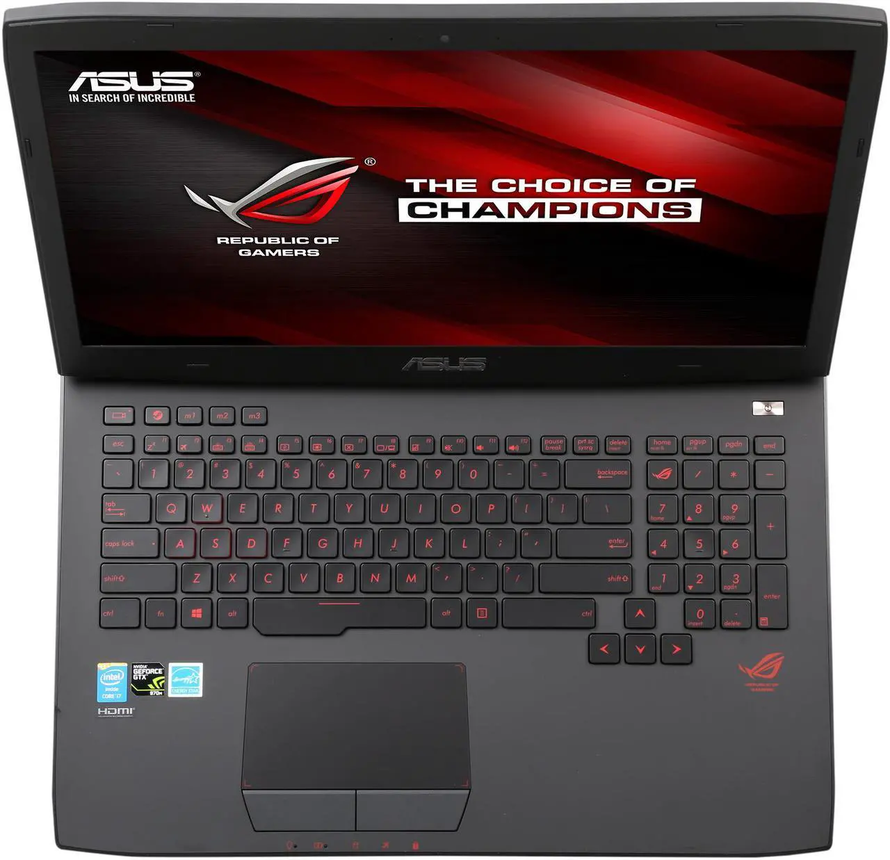 Alt view image 7 of 8 - ASUS ROG - 17.3" NVIDIA GeForce GTX 970M - Intel Core i7-4710HQ  - 16GB Memory - 256 GB SSD - Windows 8.1 64-Bit - Gaming Laptop - (G751JT-DH72 )