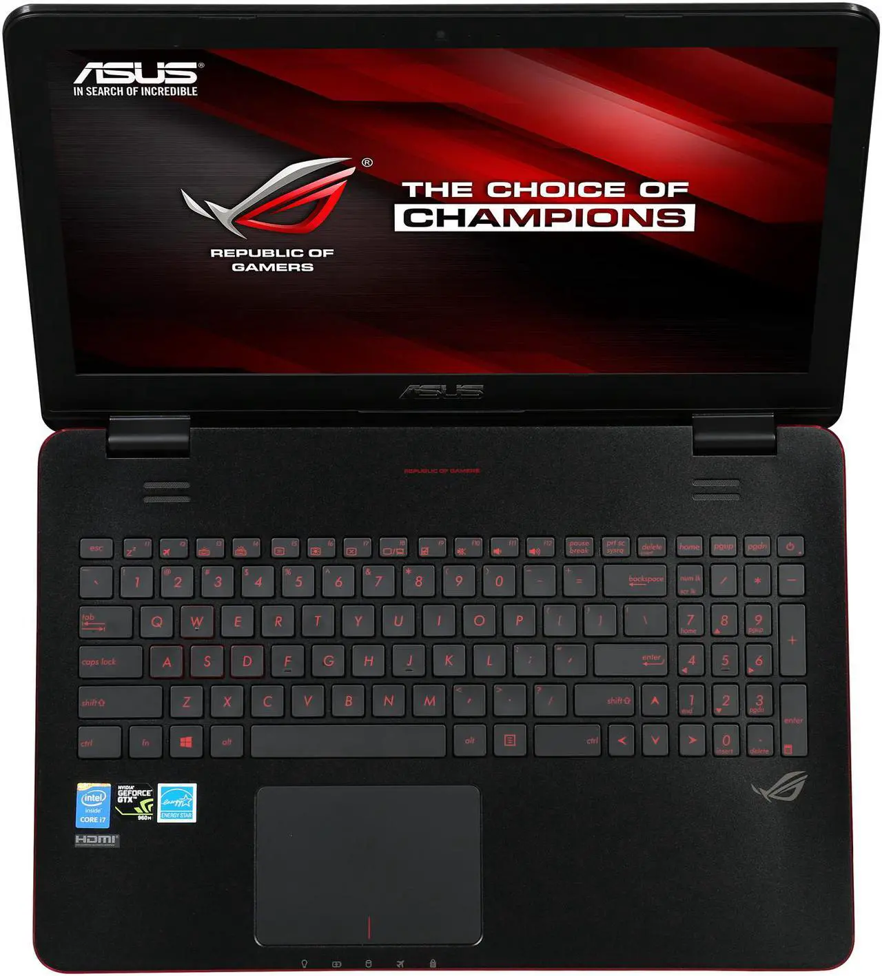 Alt view image 6 of 8 - ASUS ROG GL551 series - 15.6" NVIDIA GeForce GTX 960M - Intel Core i7-4720HQ - 16GB Memory - - Windows 8.1 64-Bit - Gaming Laptop - (GL551JW-DS71 )