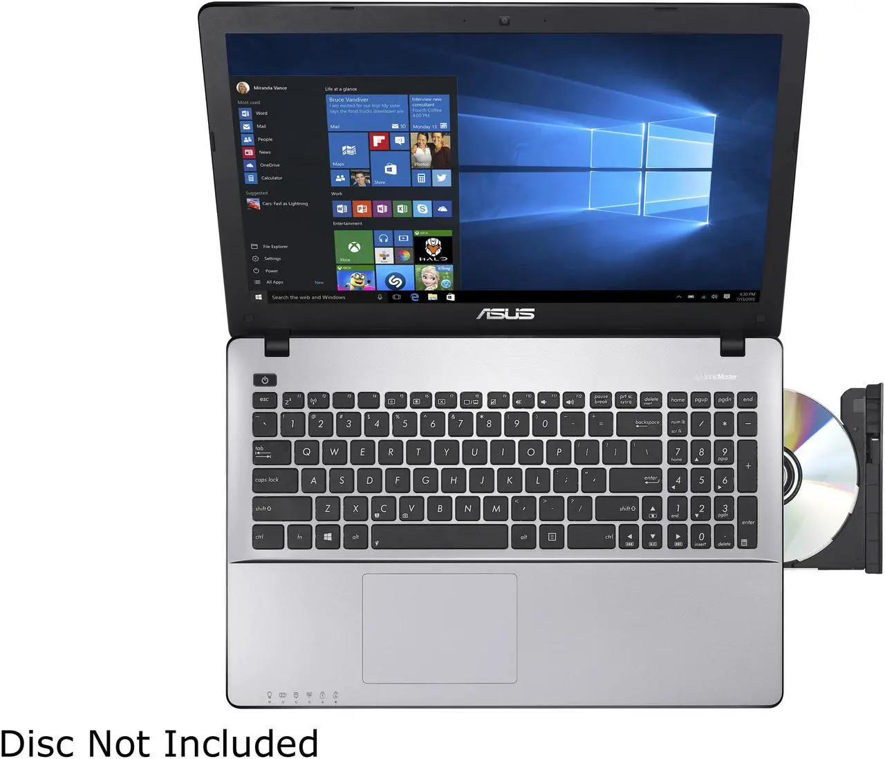 Alt view image 4 of 7 - ASUS Laptop AMD A10-7400P 8GB Memory 1TB HDD AMD Radeon R6 Series 15.6" Non-Touch Screen Windows 10 Home 64-Bit X550ZA-WH11(WX)