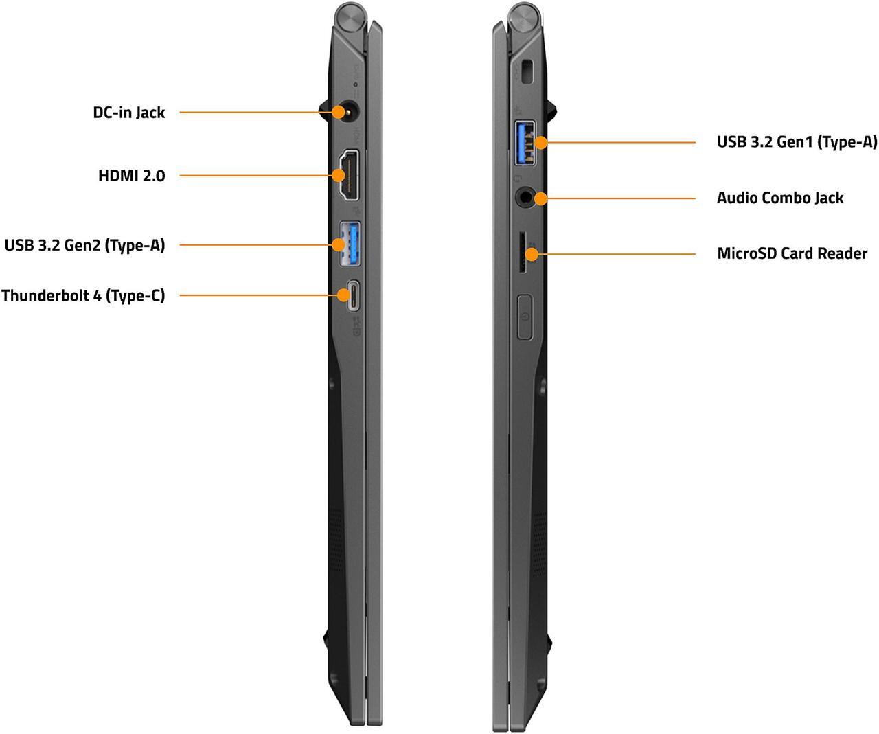Alt view image 8 of 12 - GIGABYTE U4 UD - 14.0" Thin Bezel FHD IPS-Level i7-1195G7 Intel Iris Xe Graphics 512 GB PCIe SSD Win 10 Home Laptop (U4 UD-70US823SH)