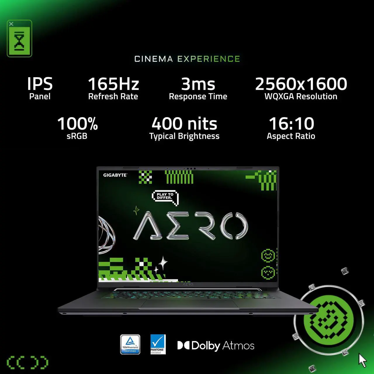 Alt view image 16 of 17 - GIGABYTE AERO X16 - 16" GeForce RTX 5070 Laptop GPU - AMD Ryzen AI 7 350  - 16GB Memory - 1TB PCIe Gen4 NVMe™ M.2 SSD SSD - Windows 11 Home - Gaming Laptop - 165 Hz IPS (AERO X16 1WH93USC94DH )