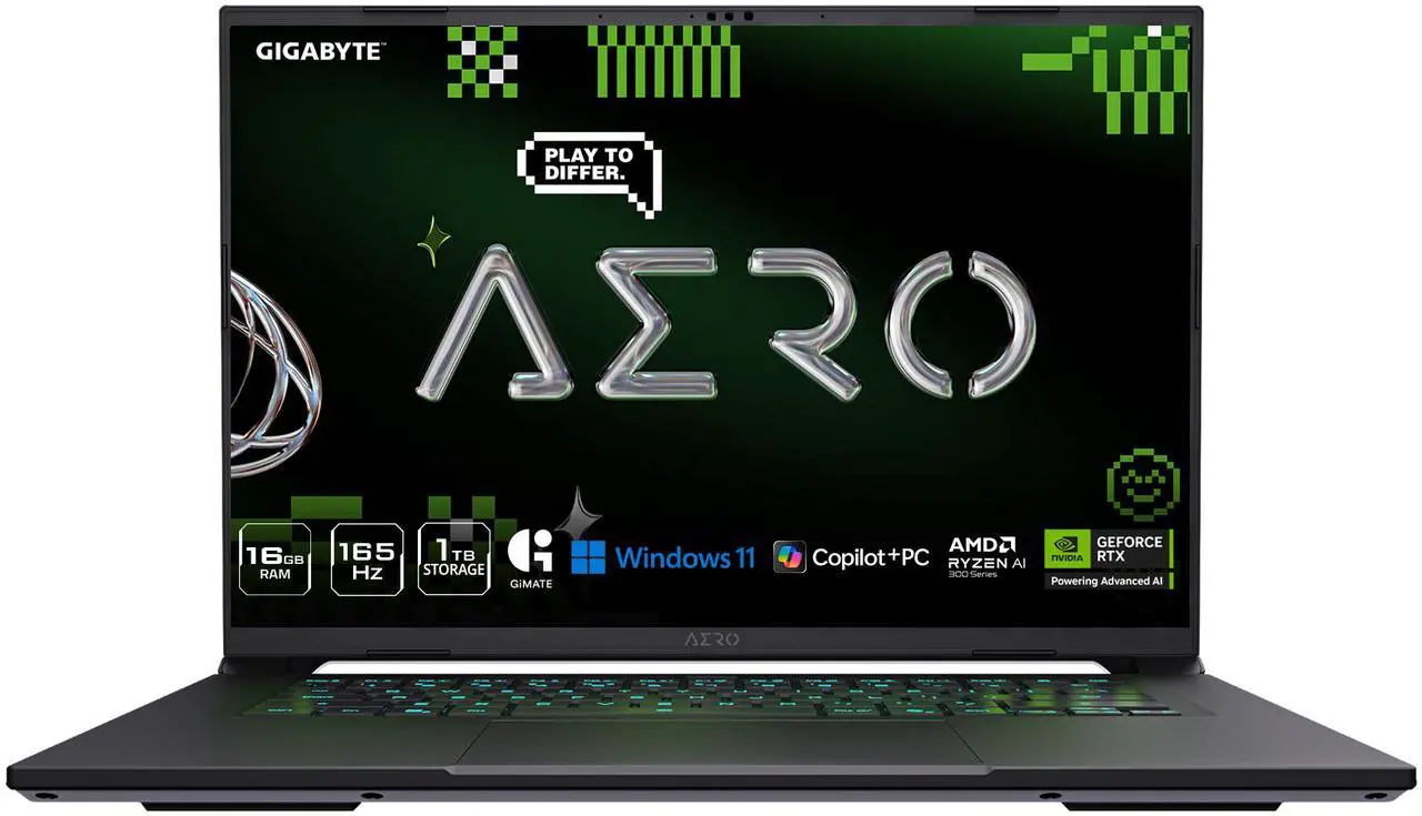 Alt view image 3 of 17 - GIGABYTE AERO X16 - 16" GeForce RTX 5070 Laptop GPU - AMD Ryzen AI 7 350  - 16GB Memory - 1TB PCIe Gen4 NVMe™ M.2 SSD SSD - Windows 11 Home - Gaming Laptop - 165 Hz IPS (AERO X16 1WH93USC94DH )