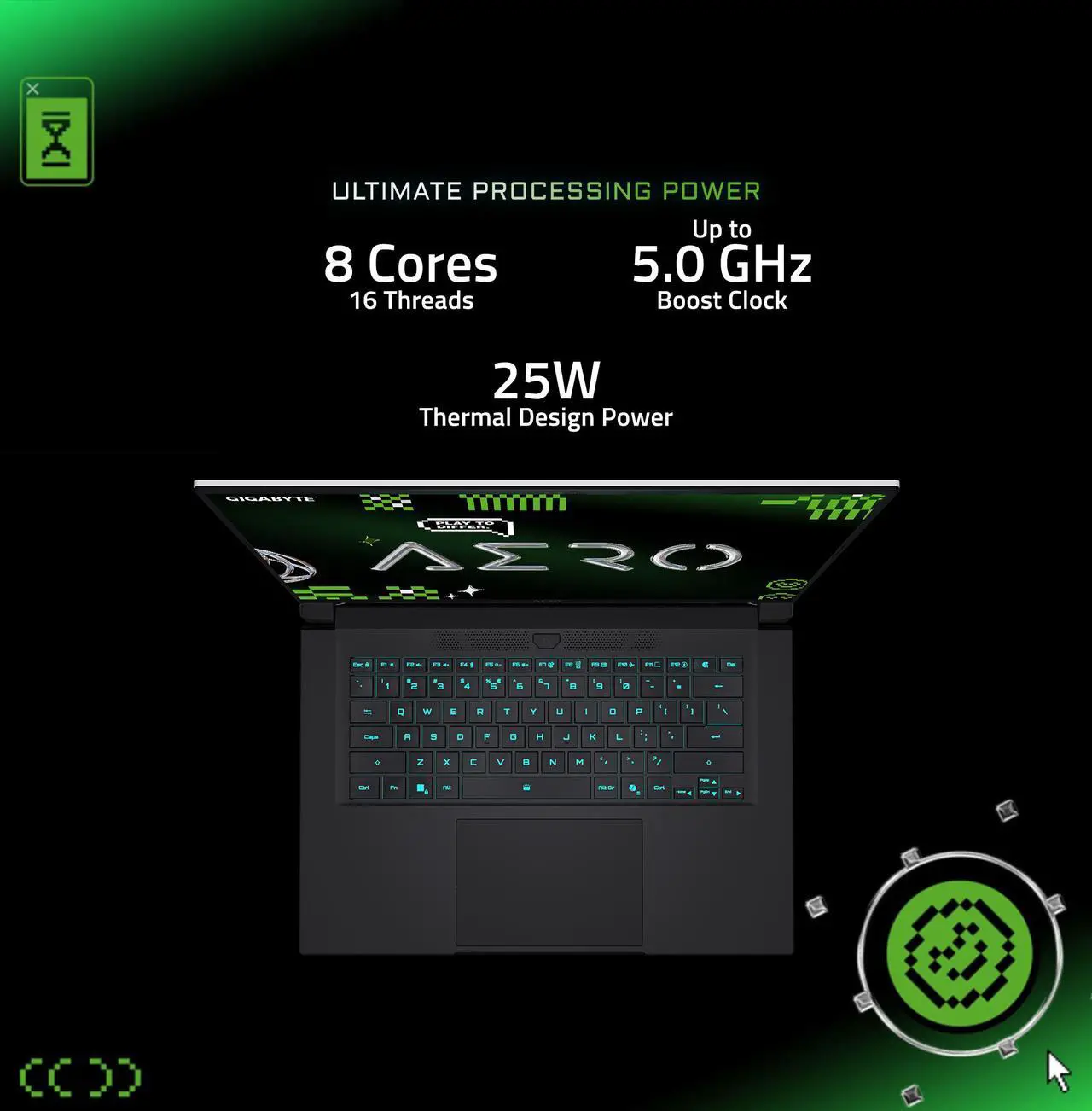 Alt view image 17 of 17 - GIGABYTE AERO X16 - 16" GeForce RTX 5070 Laptop GPU - AMD Ryzen AI 7 350  - 16GB Memory - 1TB PCIe Gen4 NVMe™ M.2 SSD SSD - Windows 11 Home - Gaming Laptop - 165 Hz IPS (AERO X16 1WH93USC94DH )