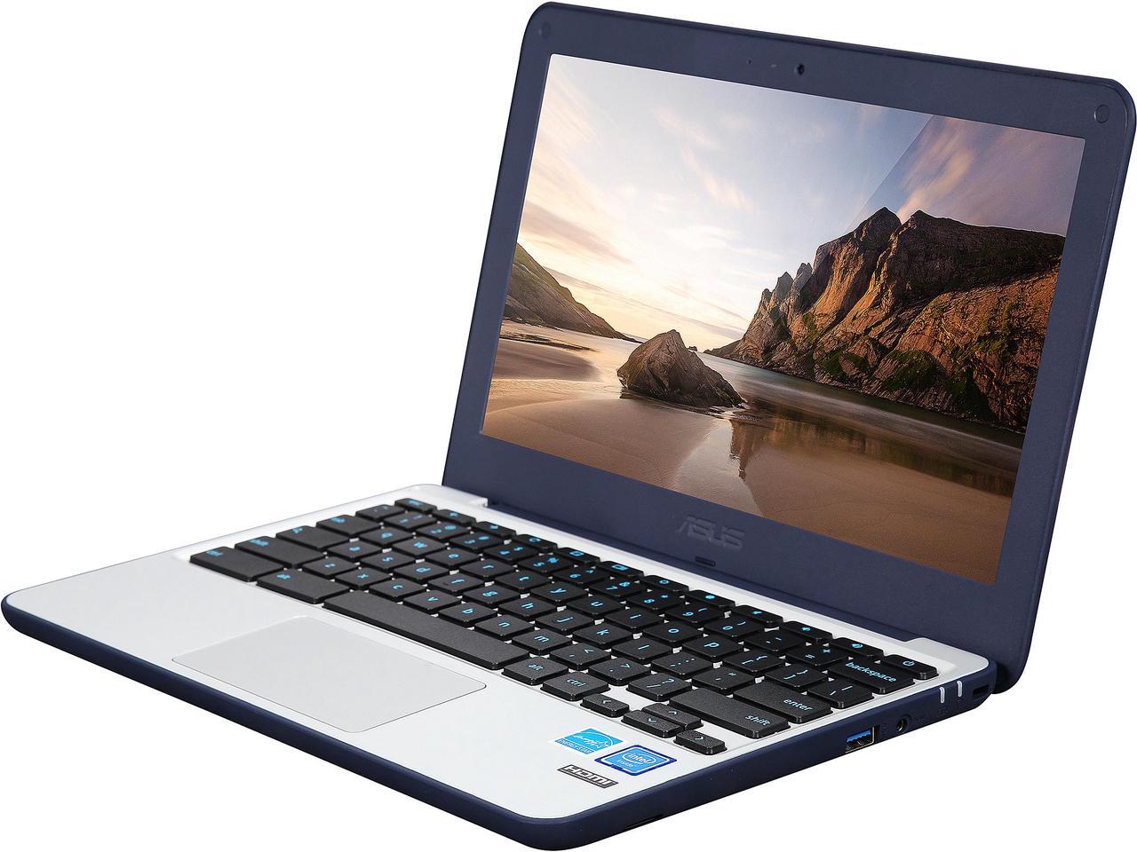 ASUS Chromebook C202SA-YS02 11.6" Ruggedized and Water Resistant Design with 180 Degree (Intel Celeron 4 GB, 16 GB eMMC, Dark Blue)