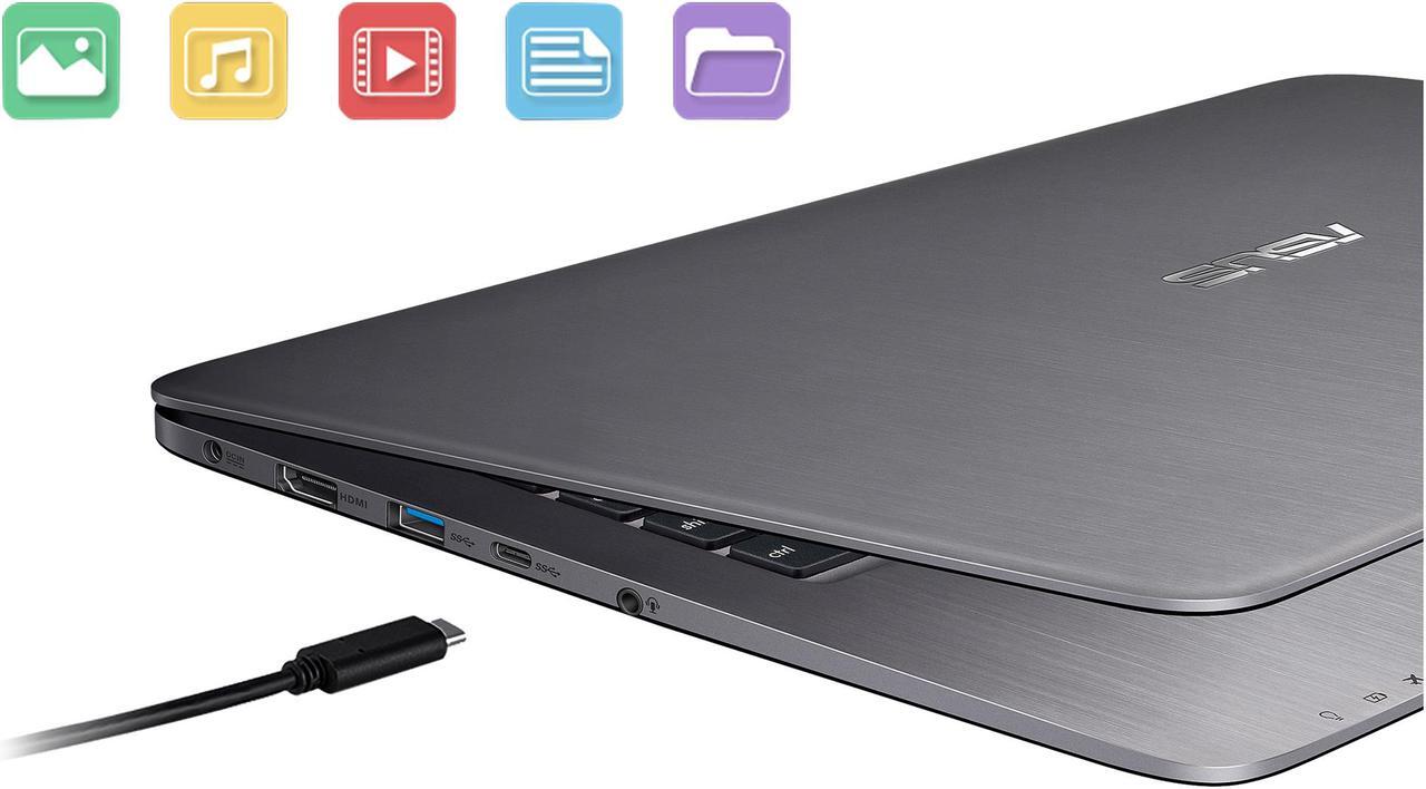 Alt view image 12 of 14 - ASUS VivoBook E403NA-US21 14" FHD Laptop, Intel Quad Core N4200 2M Cache, up to 2.5 GHz Processor, 128 GB eMMC Flash Storage, 4 GB DDR3 RAM, Windows 10 Signature Edition, Fingerprint Reader