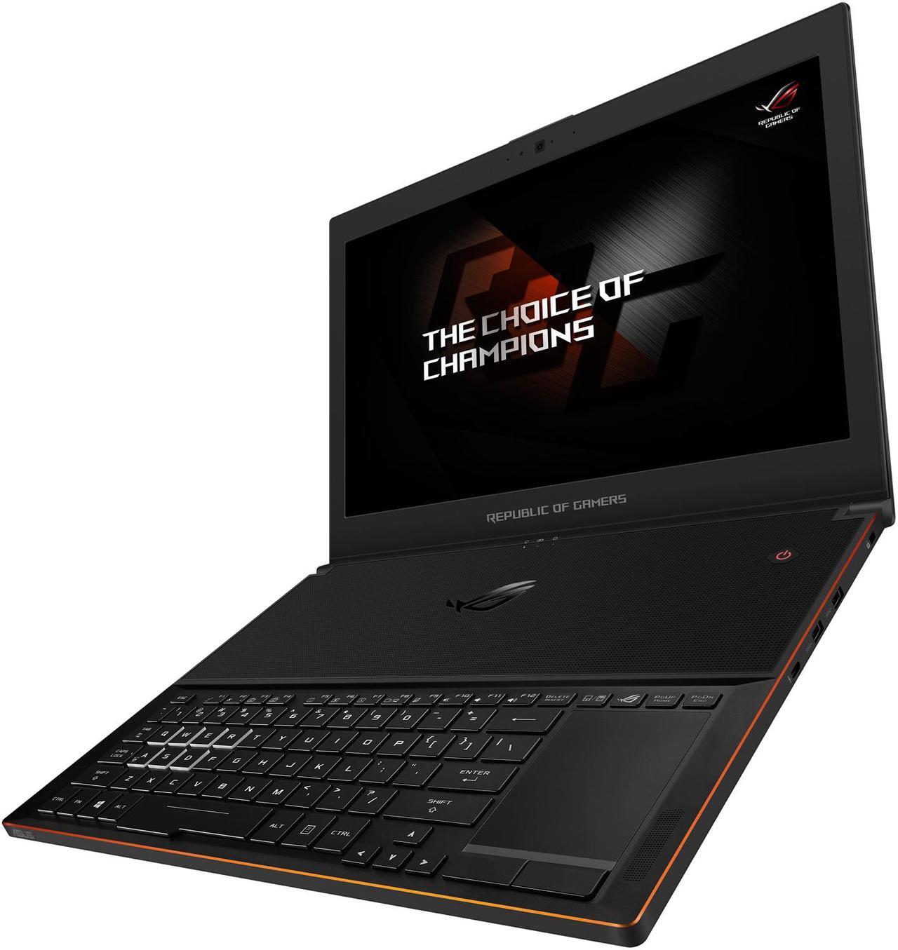 Alt view image 9 of 20 - ASUS ROG Zephyrus GX501VI-XS74 15.6" Full-HD 120 Hz Ultra-portable Intel Core i7 7th Gen 7700HQ 2.8 GHz GeForce GTX 1080 VR Ready 8 GB GDDR5X 512 GB PCIe SSD 16 GB DDR4 Memory Windows 10 Pro Gaming Laptop