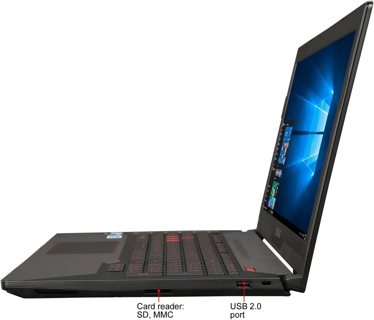 Alt view image 3 of 11 - ASUS FX503VD 15.6" FHD Powerful Gaming Laptop, Intel Core i5-7300HQ 2.5 GHz Processor, GeForce GTX 1050, 1 TB SSHD, 8 GB DDR4, Windows 10 Home