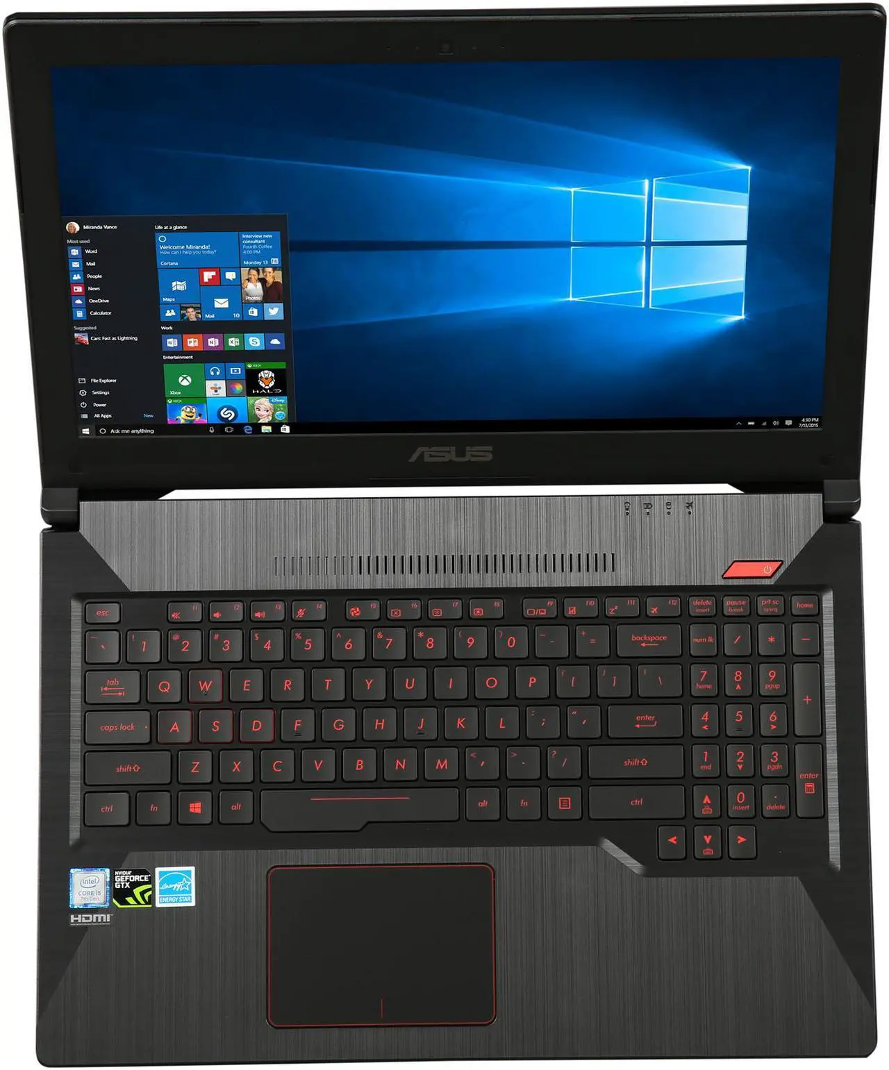 Alt view image 7 of 11 - ASUS FX503VD 15.6" FHD Powerful Gaming Laptop, Intel Core i5-7300HQ 2.5 GHz Processor, GeForce GTX 1050, 1 TB SSHD, 8 GB DDR4, Windows 10 Home