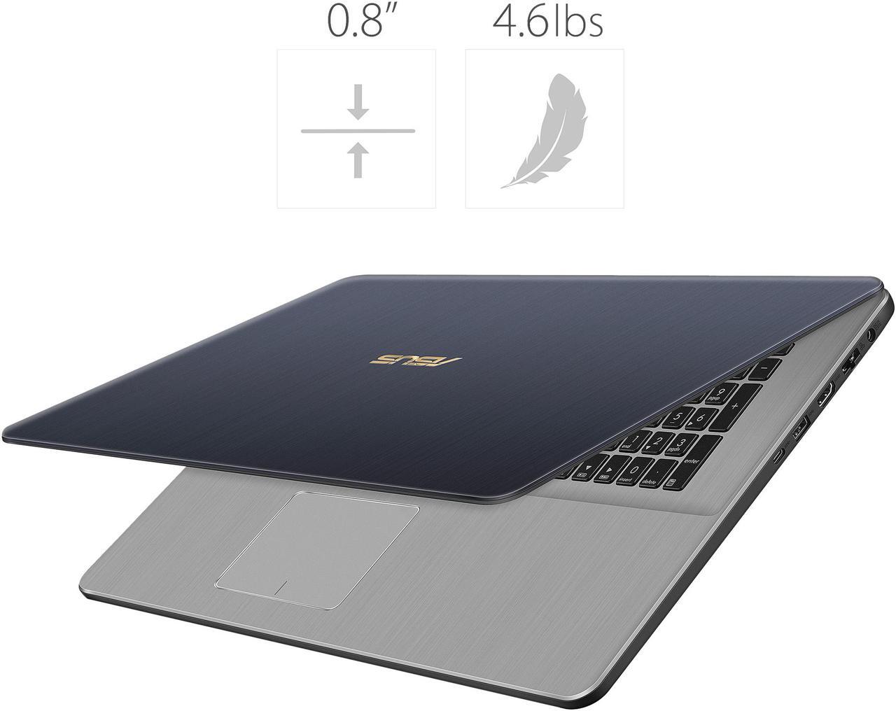 Alt view image 8 of 11 - ASUS VivoBook Pro 17 N705UD-EH76 17.3" Thin and Portable FHD Laptop, GTX 1050, Intel Core i7-8550U 1.80 GHz Processor, 16 GB DDR4 RAM, 256 GB SSD + 1 TB HDD, 802.11ac Wi-Fi, USB-C, Backlit Keyboard, Windows 10