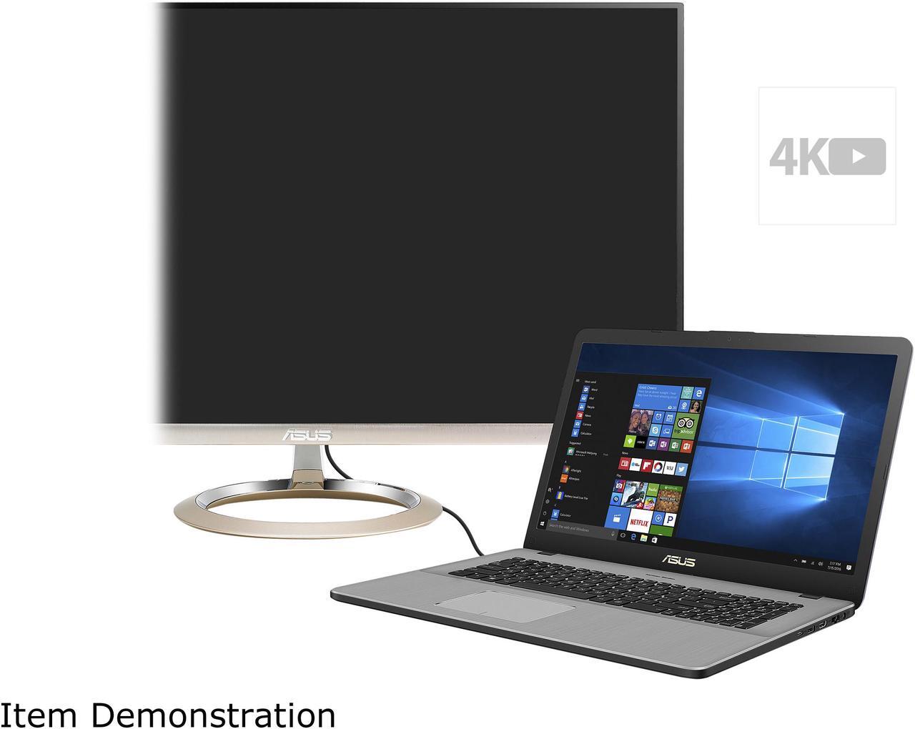 Alt view image 10 of 11 - ASUS VivoBook Pro 17 N705UD-EH76 17.3" Thin and Portable FHD Laptop, GTX 1050, Intel Core i7-8550U 1.80 GHz Processor, 16 GB DDR4 RAM, 256 GB SSD + 1 TB HDD, 802.11ac Wi-Fi, USB-C, Backlit Keyboard, Windows 10