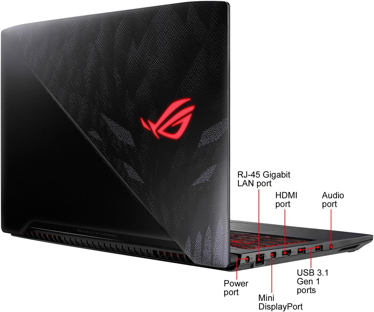 Alt view image 14 of 15 - ASUS ROG Strix Hero Edition 15.6" Gaming Laptop, 8th-Gen Intel Core i5-8300H Processor (Up to 3.9 GHz), GeForce GTX 1050 Ti 4 GB, 120 Hz 3 ms Display, 8 GB DDR4, 128 GB PCIe SSD + 1 TB SSHD, RGB Keyboard