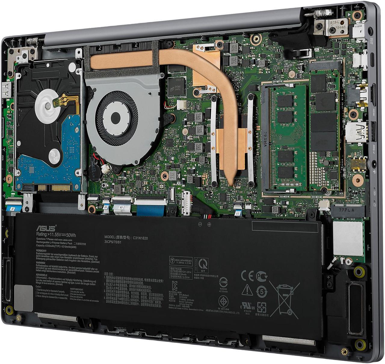 Alt view image 17 of 20 - ASUSPRO P5440UF-XB74 Thin and Light Business Laptop, 14" Wideview FHD Display, 8th Gen Intel Core i7-8550U 1.8 GHz Processor, 512 GB SSD, 16 GB RAM, NVIDIA GeForce MX130, Windows 10 Pro, Fingerprint