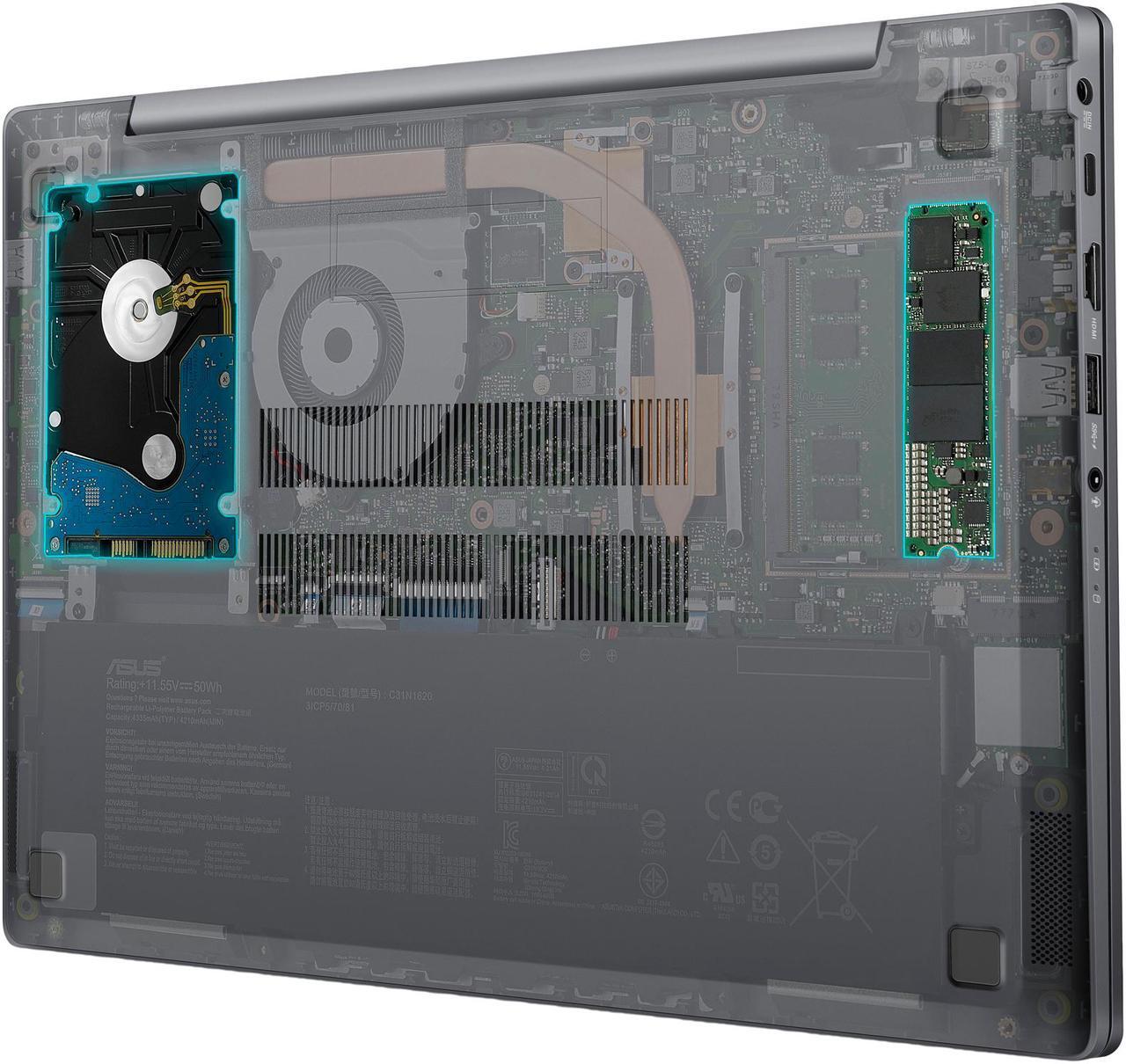 Alt view image 16 of 20 - ASUSPRO P5440UF-XB74 Thin and Light Business Laptop, 14" Wideview FHD Display, 8th Gen Intel Core i7-8550U 1.8 GHz Processor, 512 GB SSD, 16 GB RAM, NVIDIA GeForce MX130, Windows 10 Pro, Fingerprint