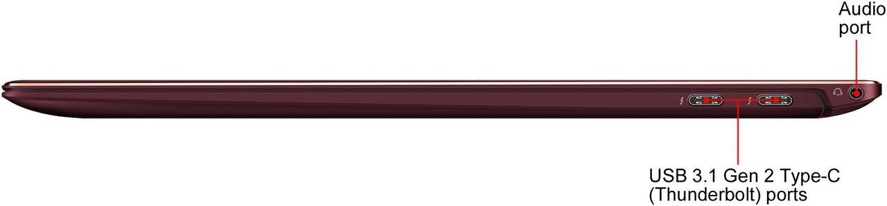 Alt view image 17 of 17 - ASUS ZenBook S UX391UA-XB71-R Ultra-thin and light 13.3-inch FHD Laptop, Intel Core i7-8550U, 8GB RAM, 256GB SATA SSD, Windows 10 Pro, FP Sensor, Thunderbolt, Burgundy Red