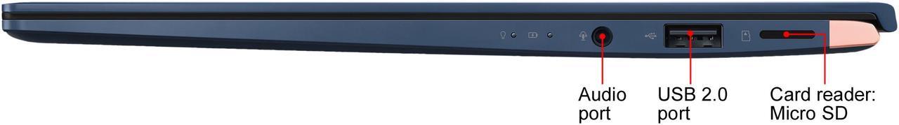 Alt view image 17 of 18 - ASUS ZenBook 14" Intel Core Whiskey Lake i7-8565U Processor, 16 GB LPDDR3, 512 GB PCIe SSD, Backlit KB, NumberPad, FHD Nano-Edge Bezel Windows 10 - UX433FA-DH74, Royal Blue