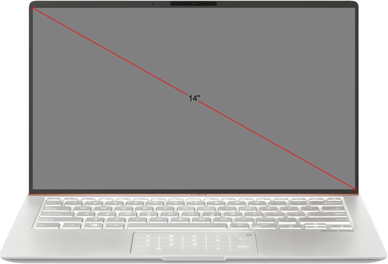 Alt view image 18 of 18 - ASUS ZenBook 14 Ultra-Slim Laptop 14" Full HD NanoEdge Bezel, Intel Core i5-8265U (Whiskey Lake), 8 GB RAM, 256 GB PCIe SSD, Backlit KB, NumberPad, Windows 10 Pro - UX433FA-XH54, Icicle Silver