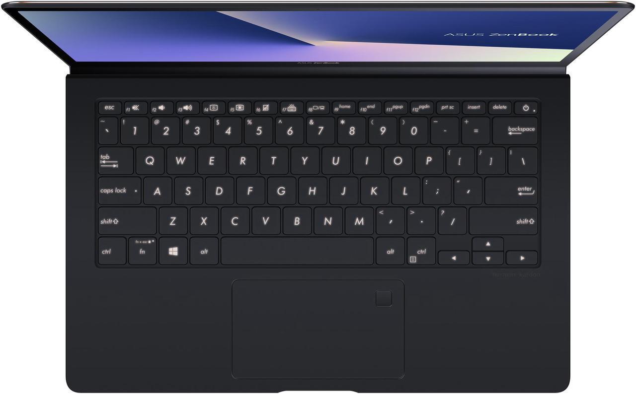 Alt view image 8 of 19 - ASUS ZenBook S, 13.3” UHD 4K Touch, 8th Gen Whiskey Lake Intel Core i7-8565U Processor, 16GB RAM, 512GB PCIe SSD, FP Sensor, Thunderbolt, Windows 10 Professional - UX391FA-XH74T Deep Dive Blue laptop