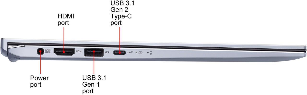 Alt view image 19 of 19 - ASUS ZenBook 14, Intel Core Whiskey Lake i5-8265U, 8 GB RAM, 256 GB NVMe PCIe SSD, NumberPad, Wi-Fi 5, Windows 10, Ultra Thin and Light Laptop, 4-Way NanoEdge 14" FHD, Silver Blue, UX431FA-ES51