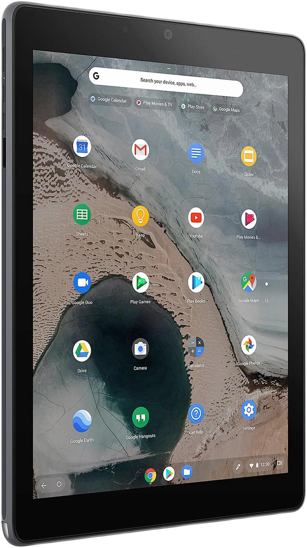 Alt view image 3 of 20 - ASUS Chromebook Tablet CT100, 9.7" QXGA (1536 x 2048) Touchscreen, OP1 6-Core Processor, 4 GB RAM, 32 GB eMMC Storage, Rugged Military-Spec 810G, Dark Grey, K-12, Chrome OS, Includes Stylus, CT100PA-YS02T